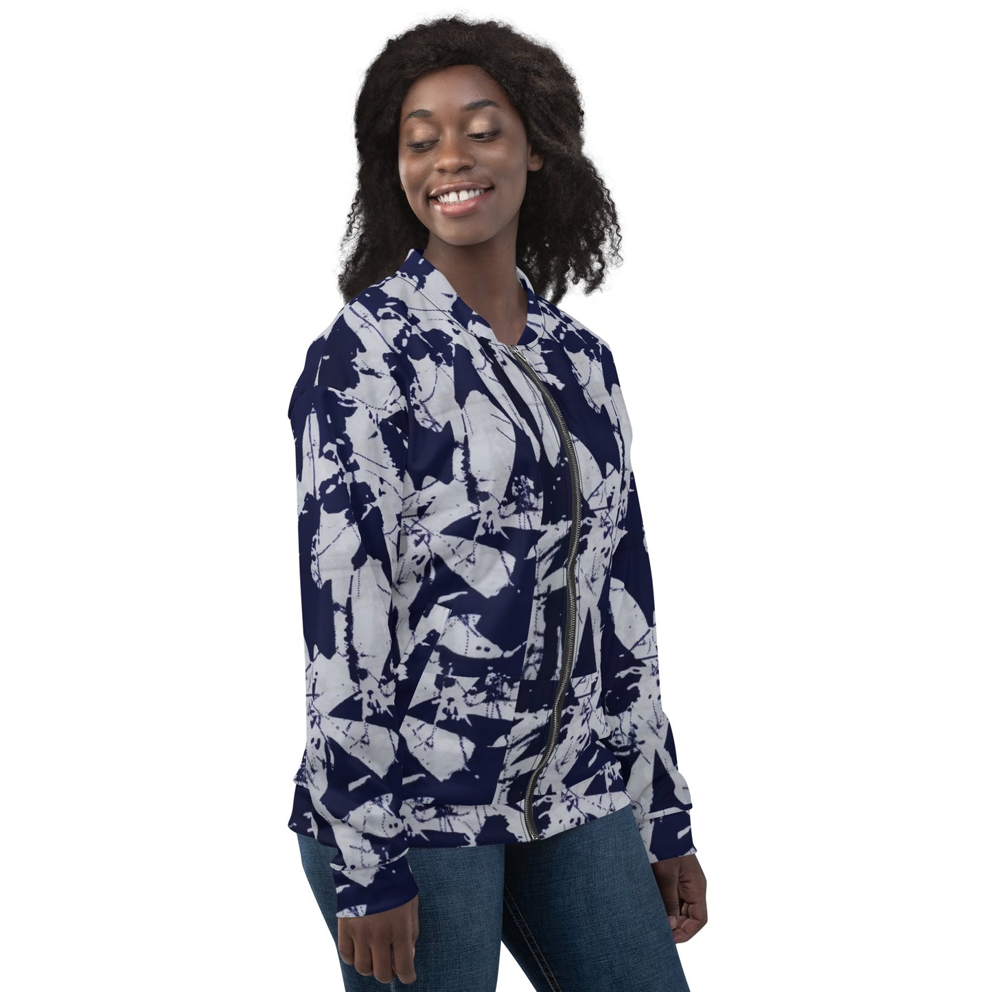 Indigo Adire Unisex Bomber Jacket