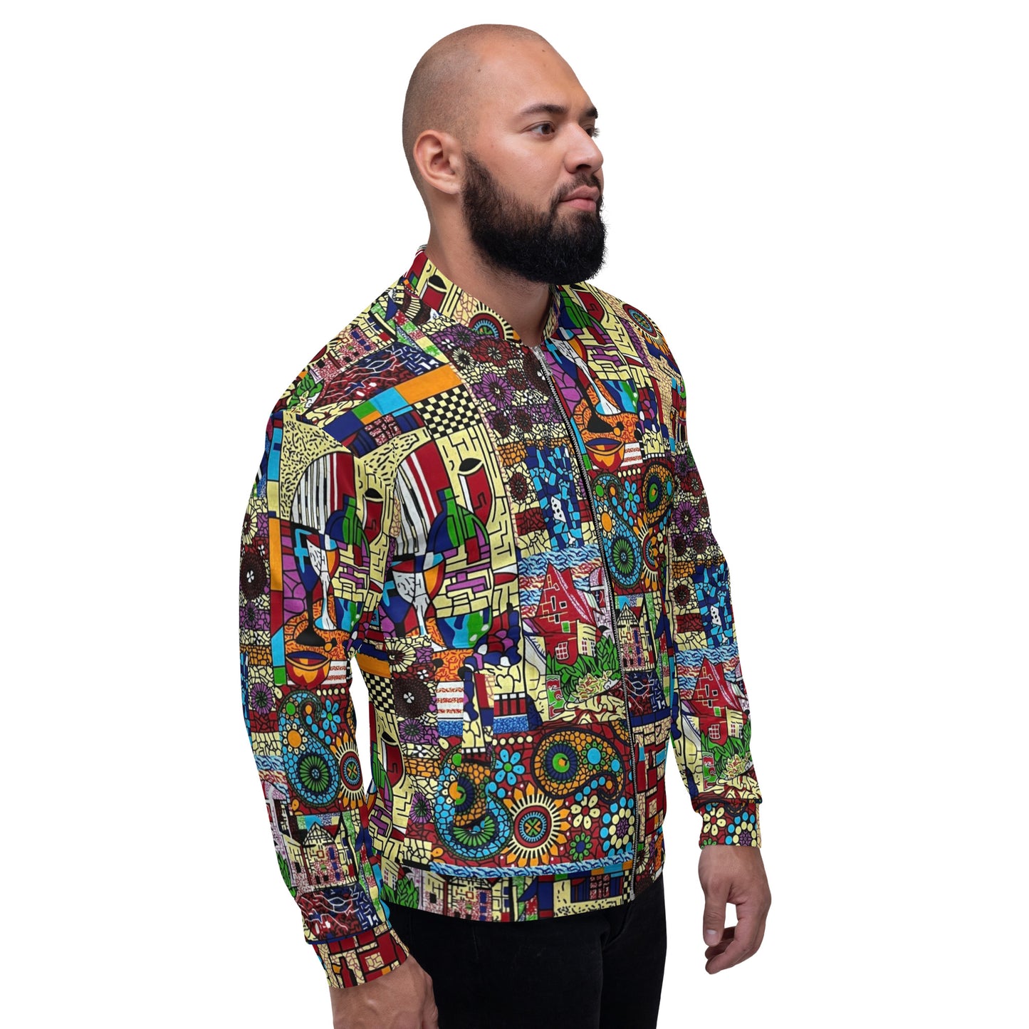 Colourful Artsy Ankara Unisex Bomber Jacket