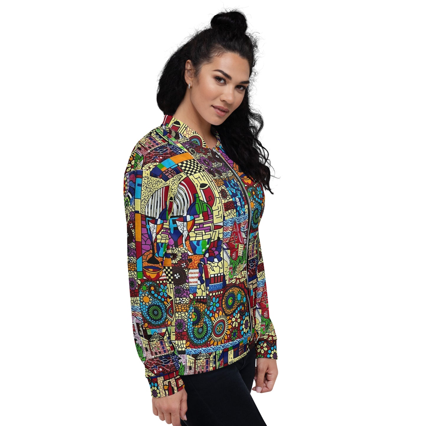 Colourful Artsy Ankara Unisex Bomber Jacket