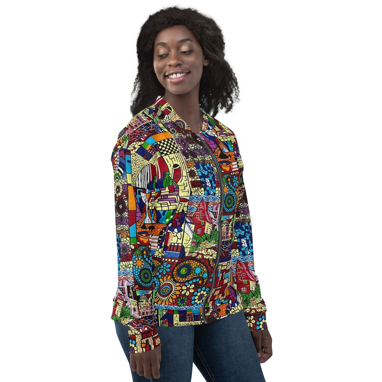 Colourful Artsy Ankara Unisex Bomber Jacket