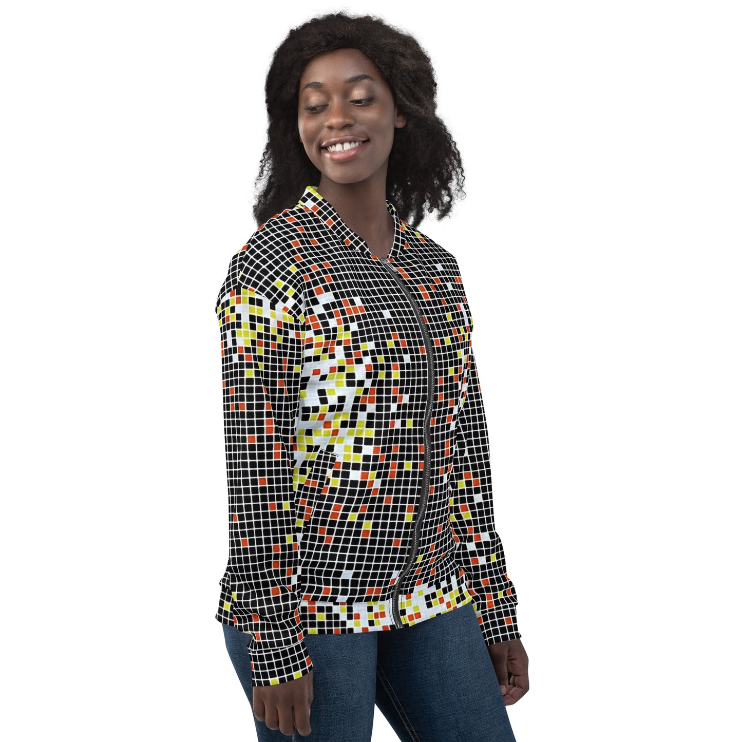 Graphic Square Ankara Unisex Bomber Jacket