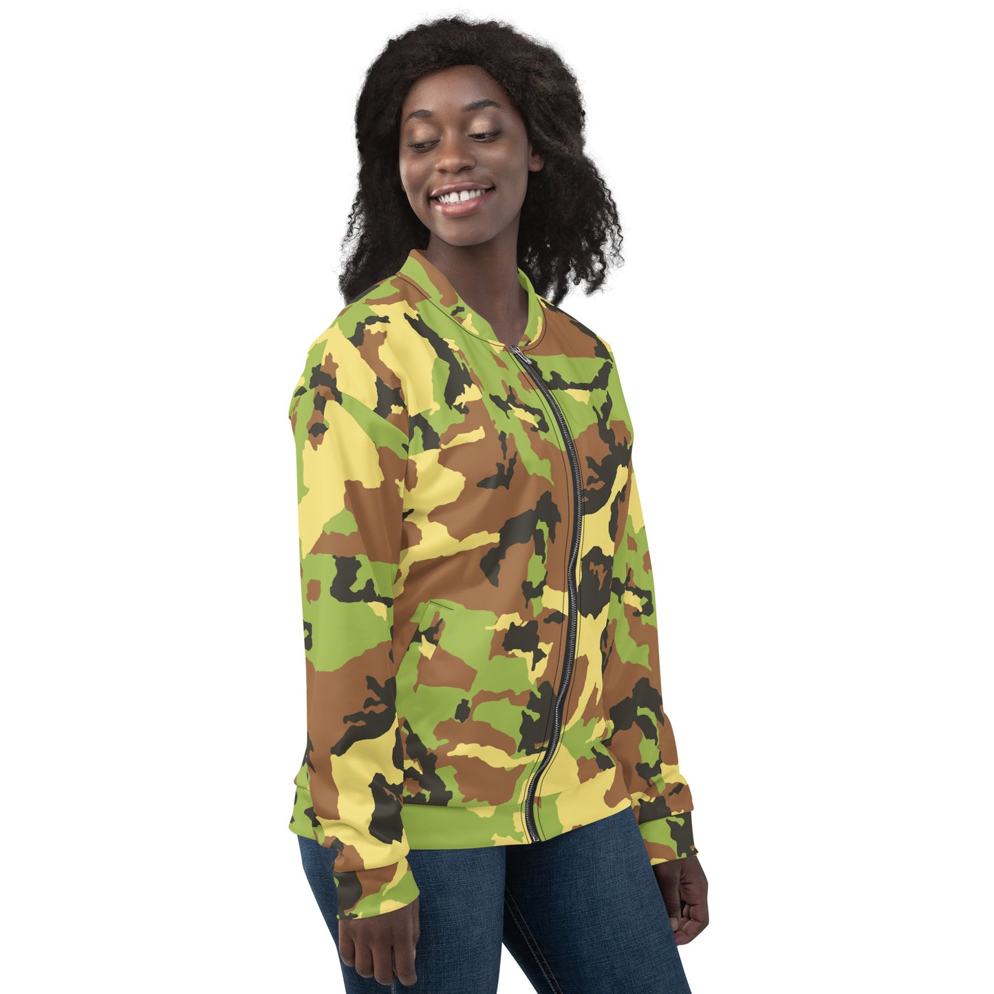 Camo Green Unisex Bomber Jacket