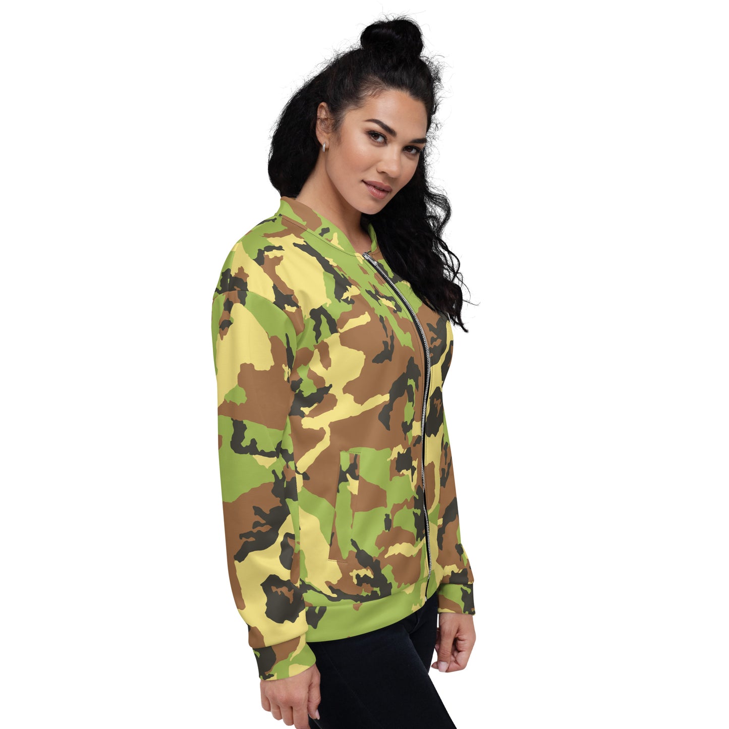 Camo Green Unisex Bomber Jacket