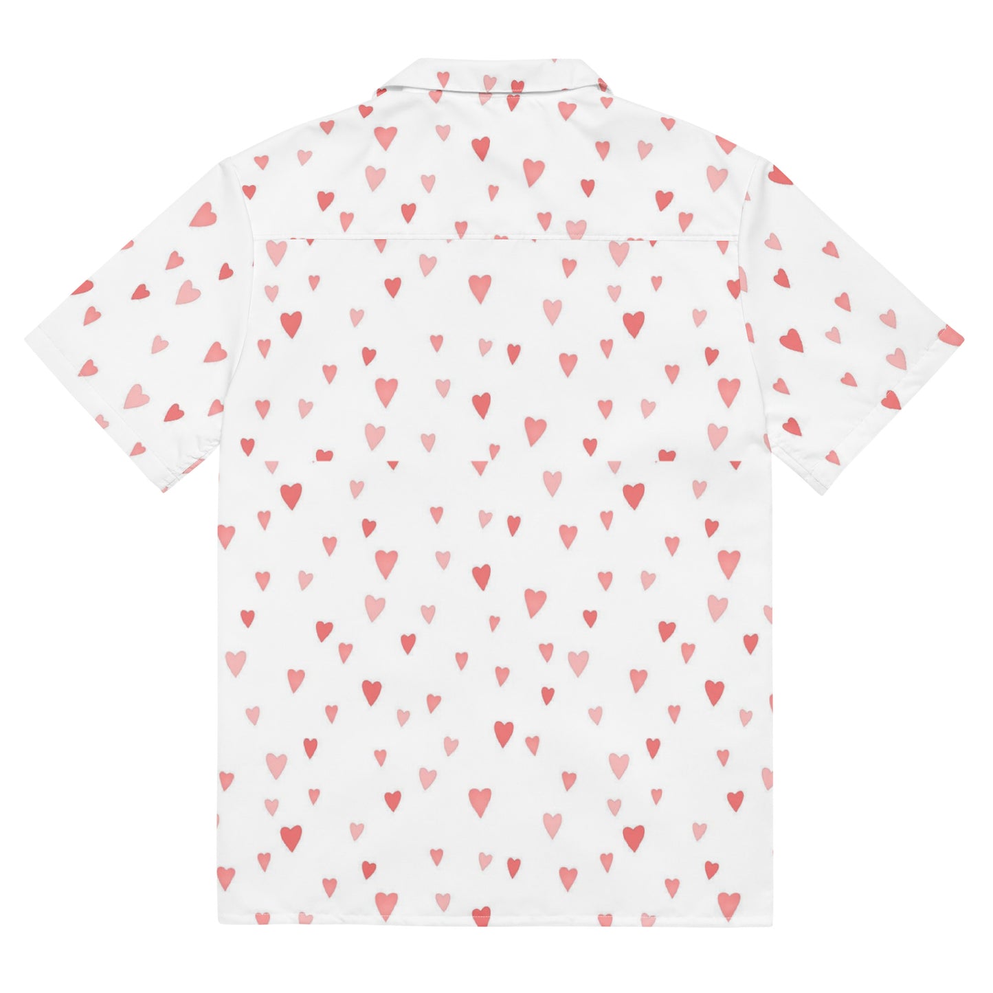 Pink Hearts Unisex Button Shirt