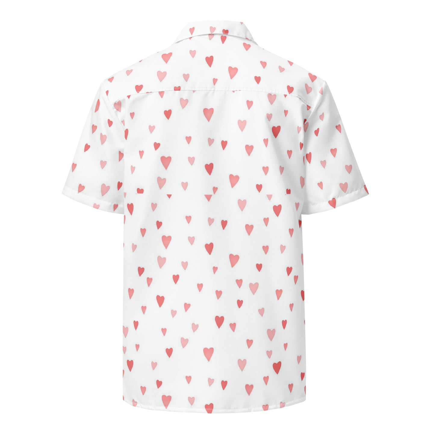 Pink Hearts Unisex Button Shirt