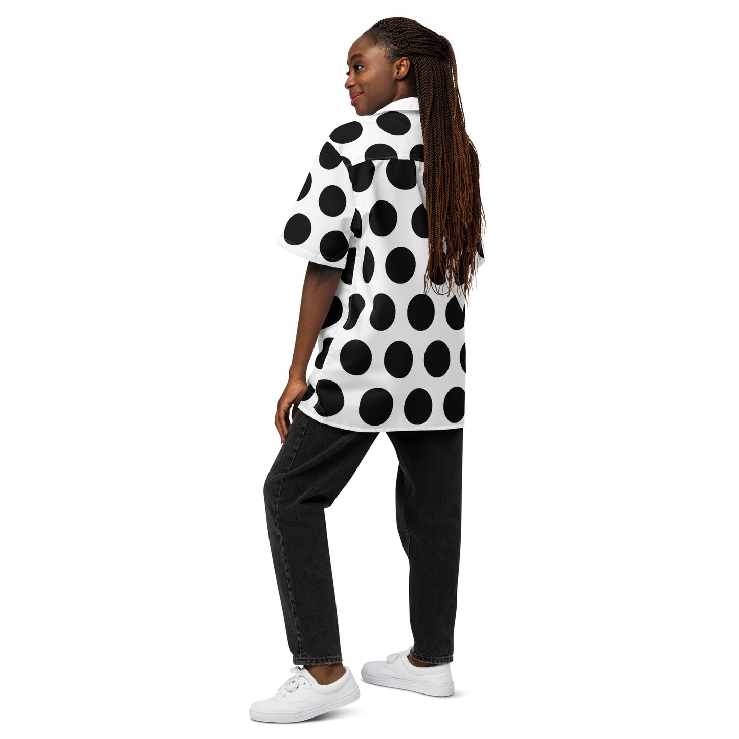 Bold Polka Dote Unisex Button Shirt