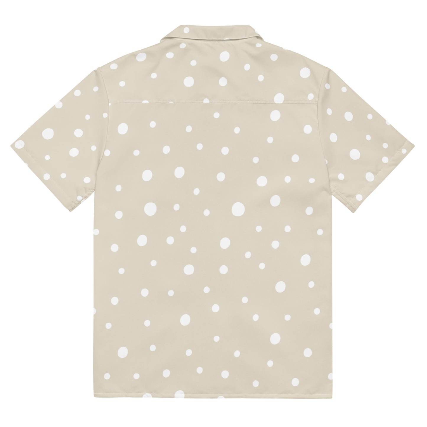 Beige Spotty Unisex Button Shirt