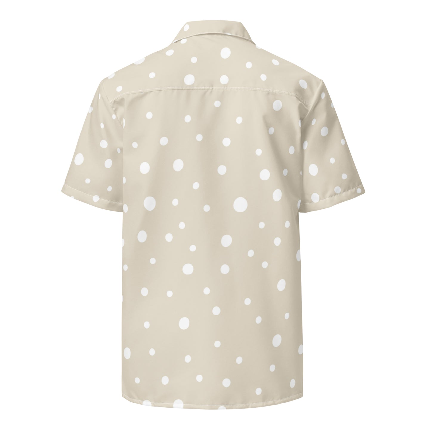 Beige Spotty Unisex Button Shirt