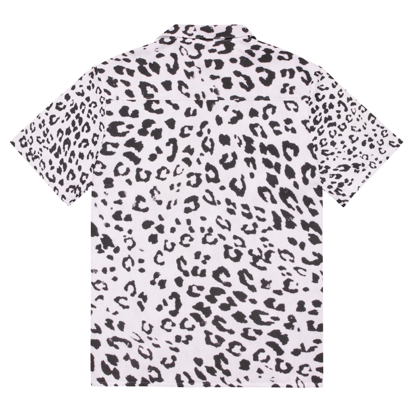 Monochrome Leopard Print Unisex Button Shirt