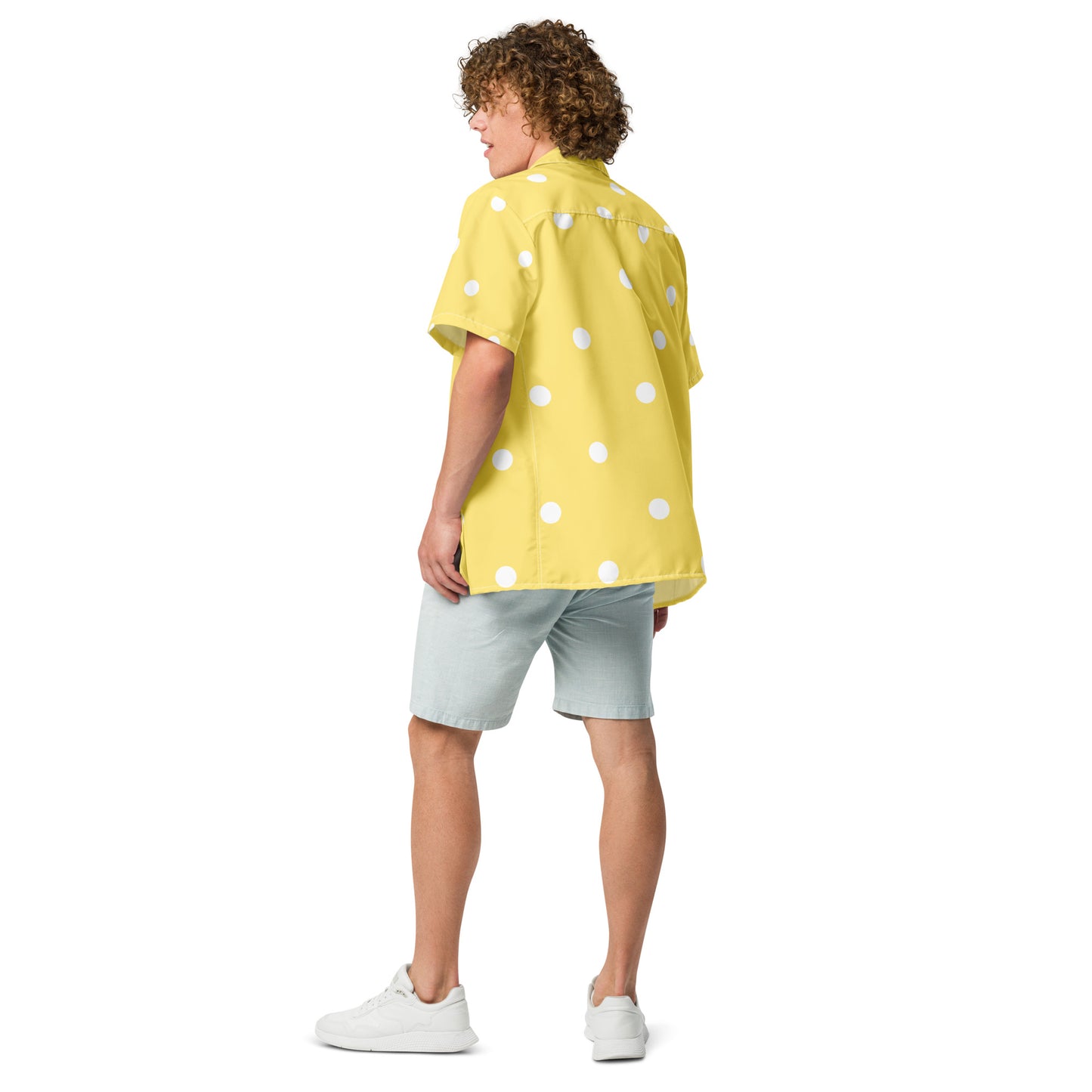 Yellow Polka Dot Unisex Button Shirt