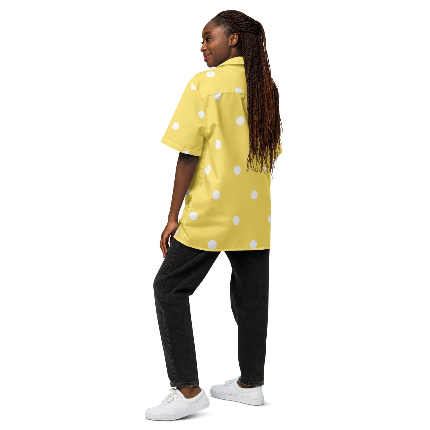 Yellow Polka Dot Unisex Button Shirt