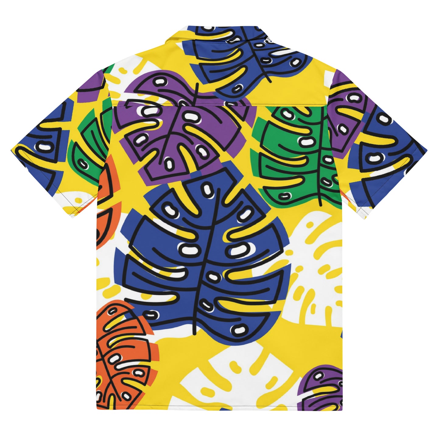 Tropical Print Unisex Button Shirt