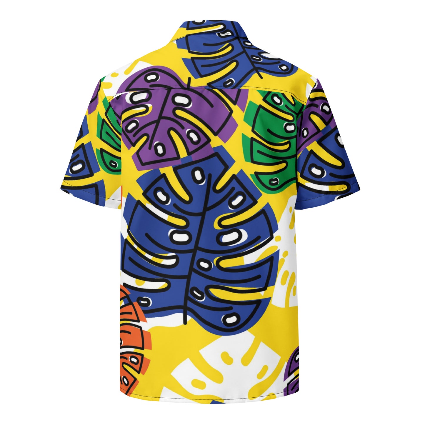 Tropical Print Unisex Button Shirt