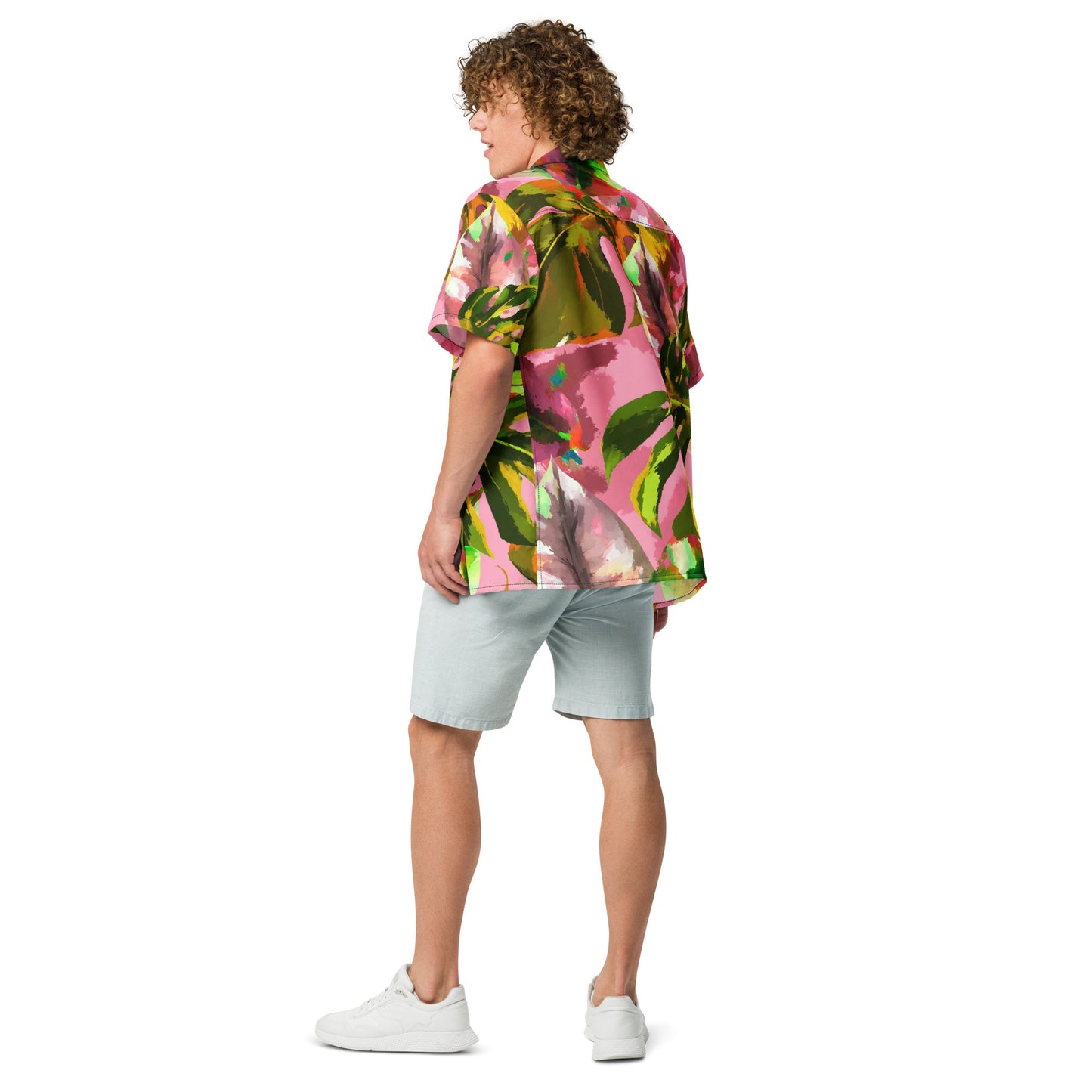 Tropical Pink Unisex Button Shirt