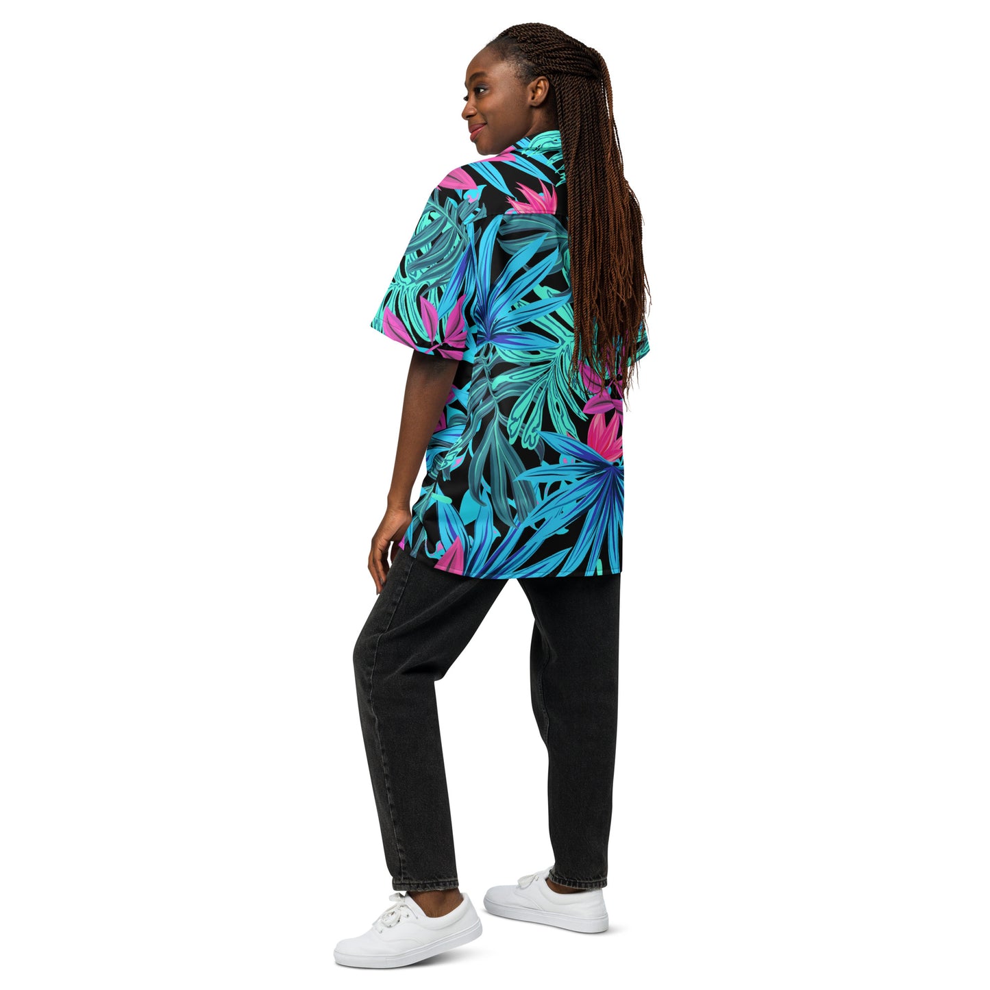 Tropical Leaves Unisex Button Shirt