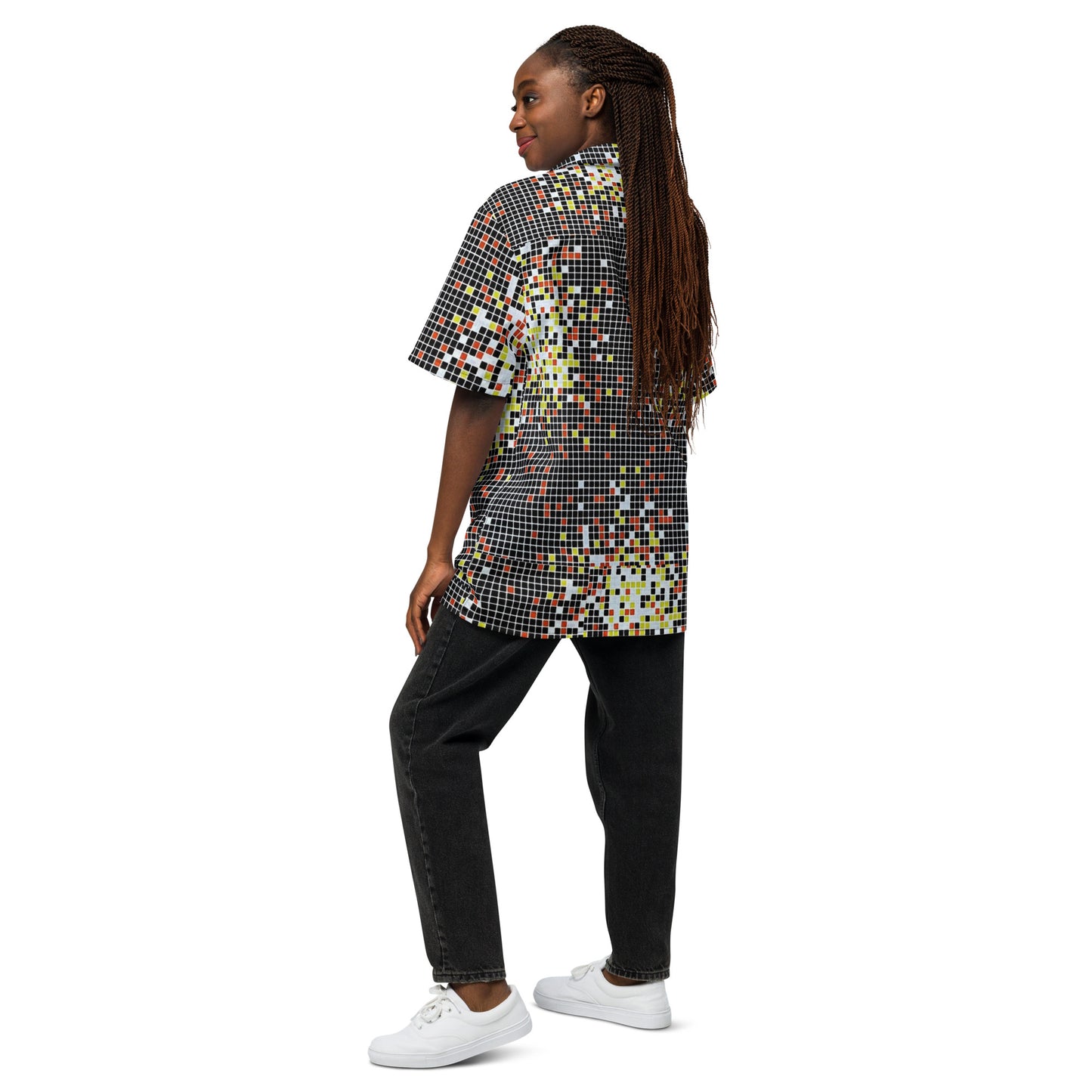 Graphic Square Ankara Unisex Button Shirt