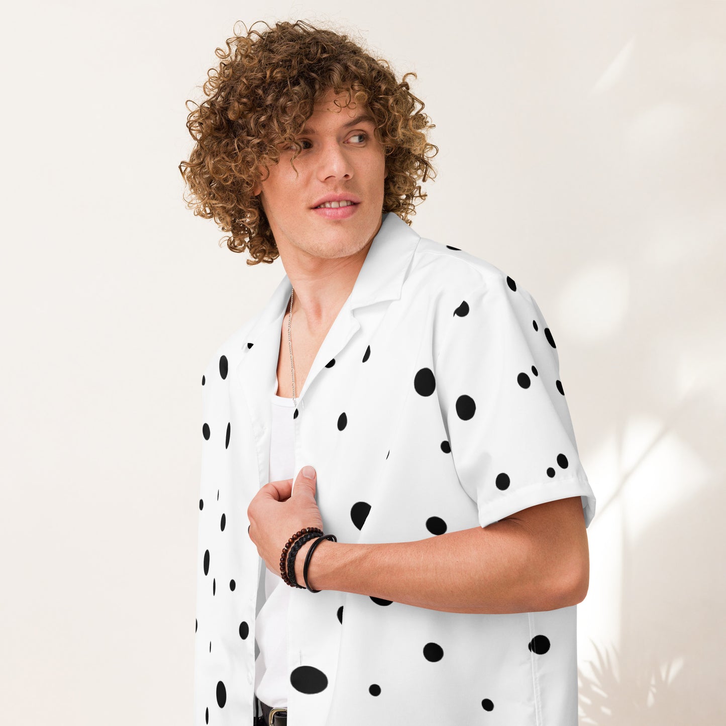 Scatter Polka Dots Unisex Button Shirt