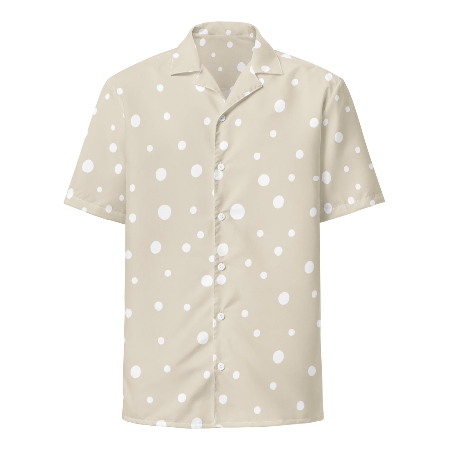 Beige Spotty Unisex Button Shirt