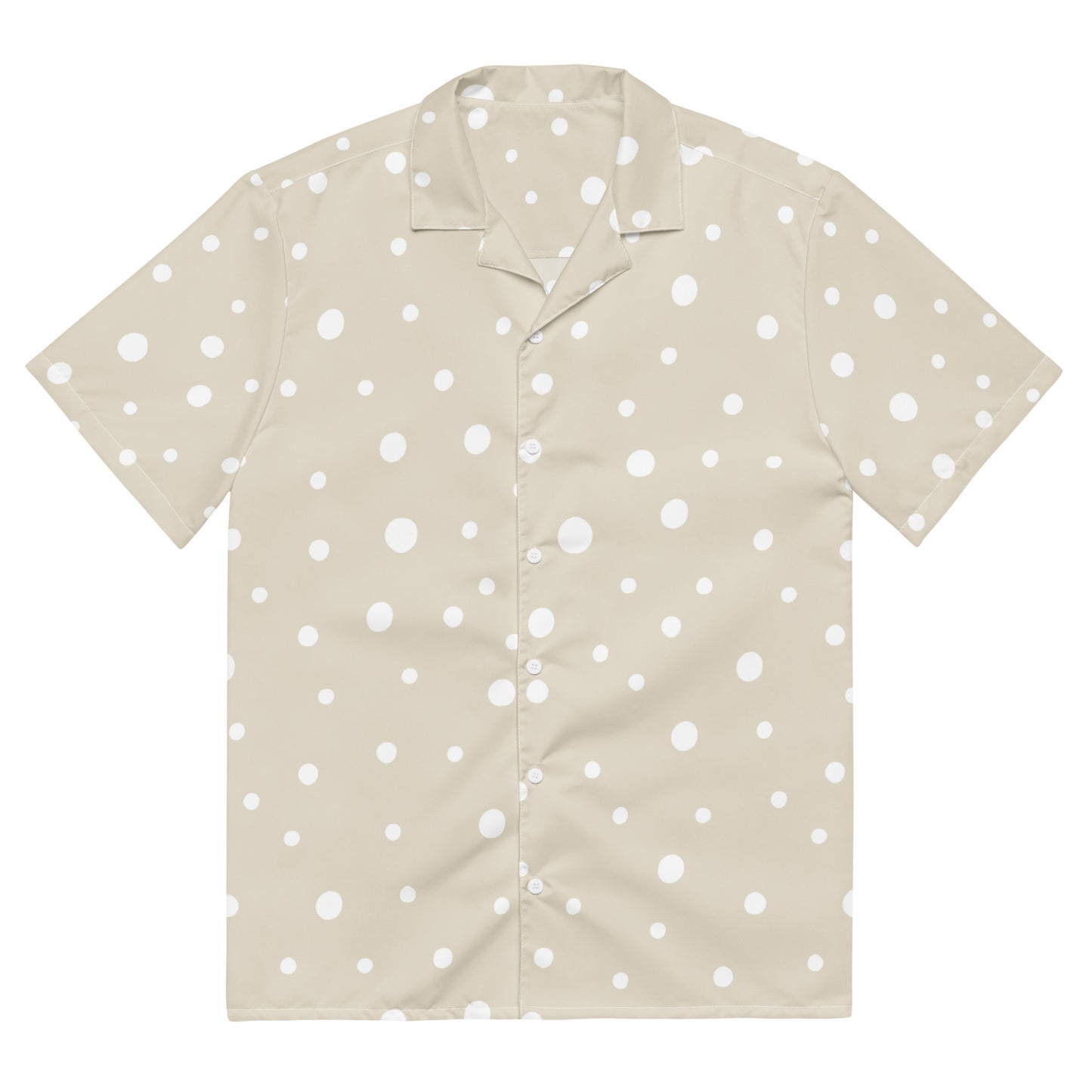 Beige Spotty Unisex Button Shirt