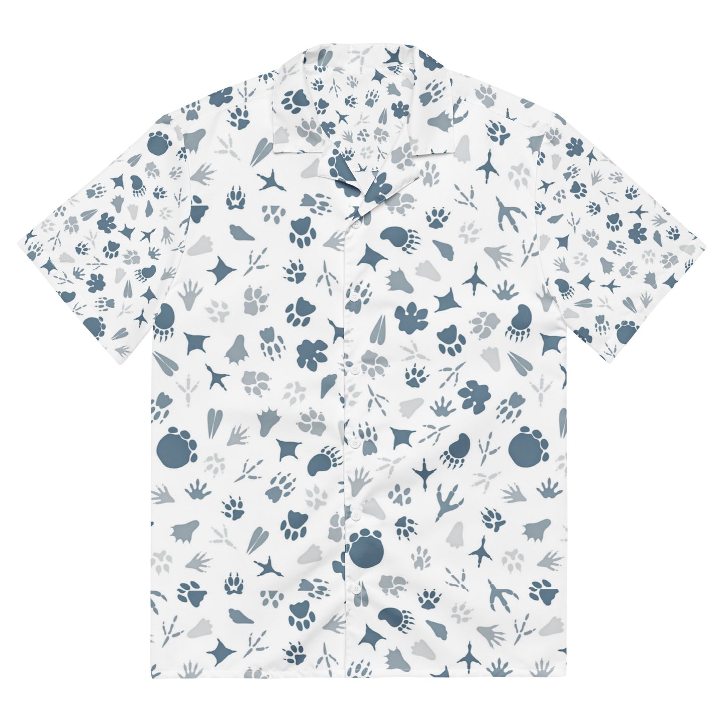 Animal Footprint Unisex Button Shirt