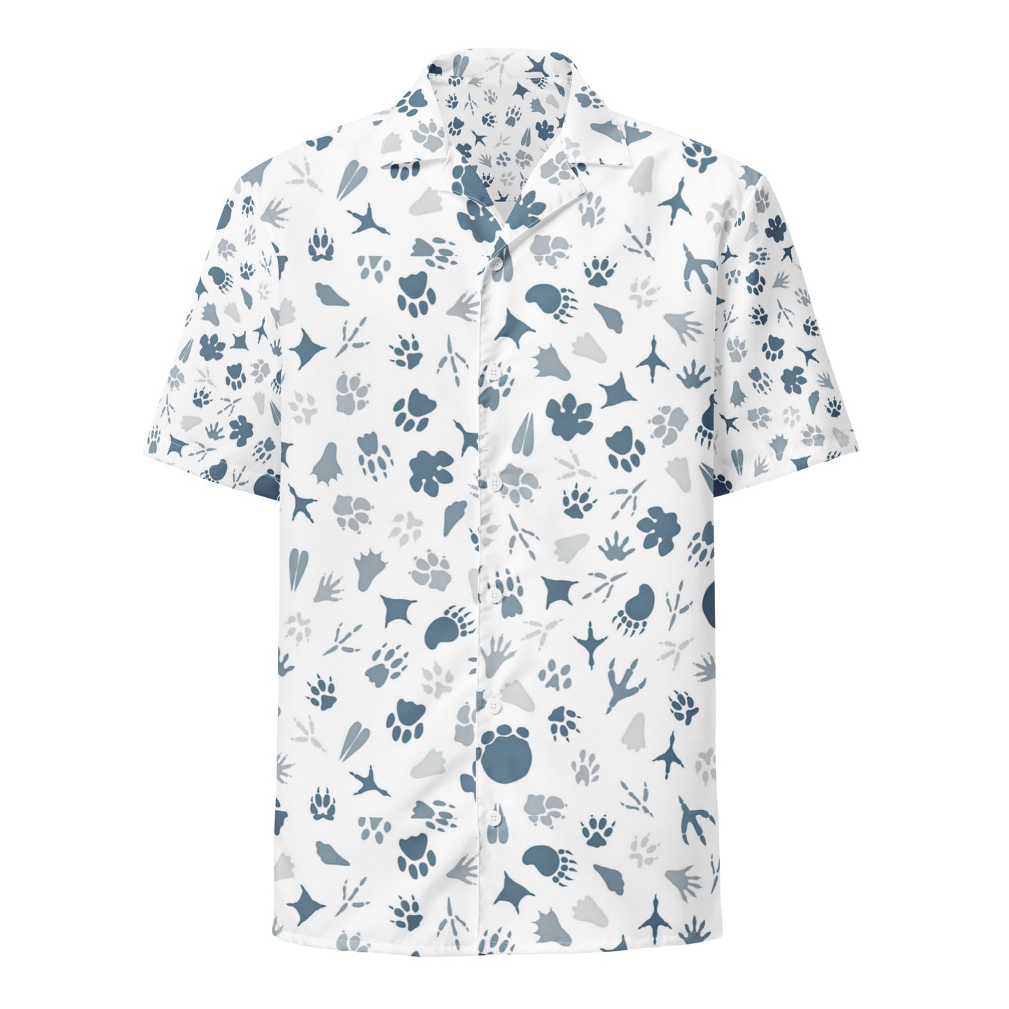 Animal Footprint Unisex Button Shirt