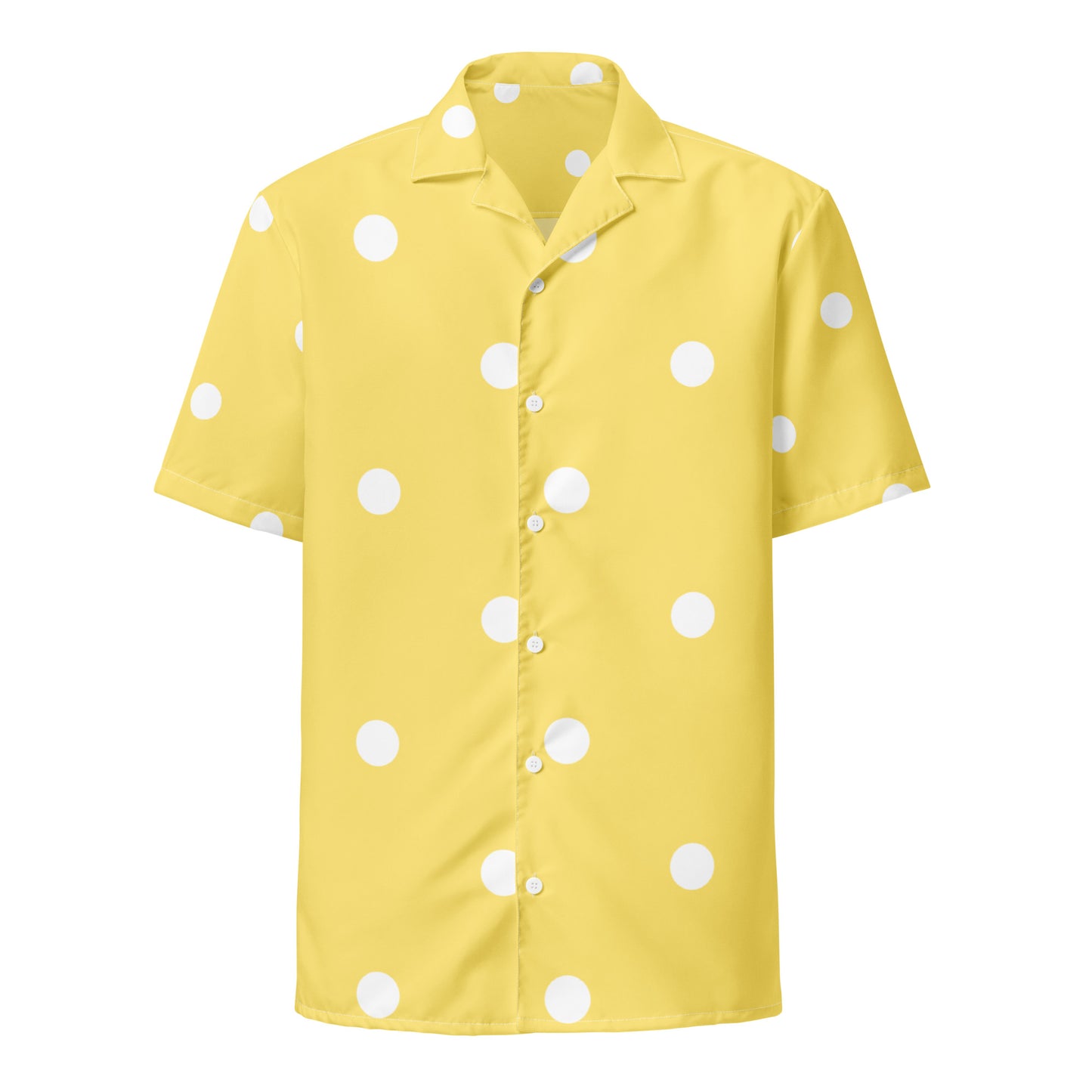 Yellow Polka Dot Unisex Button Shirt