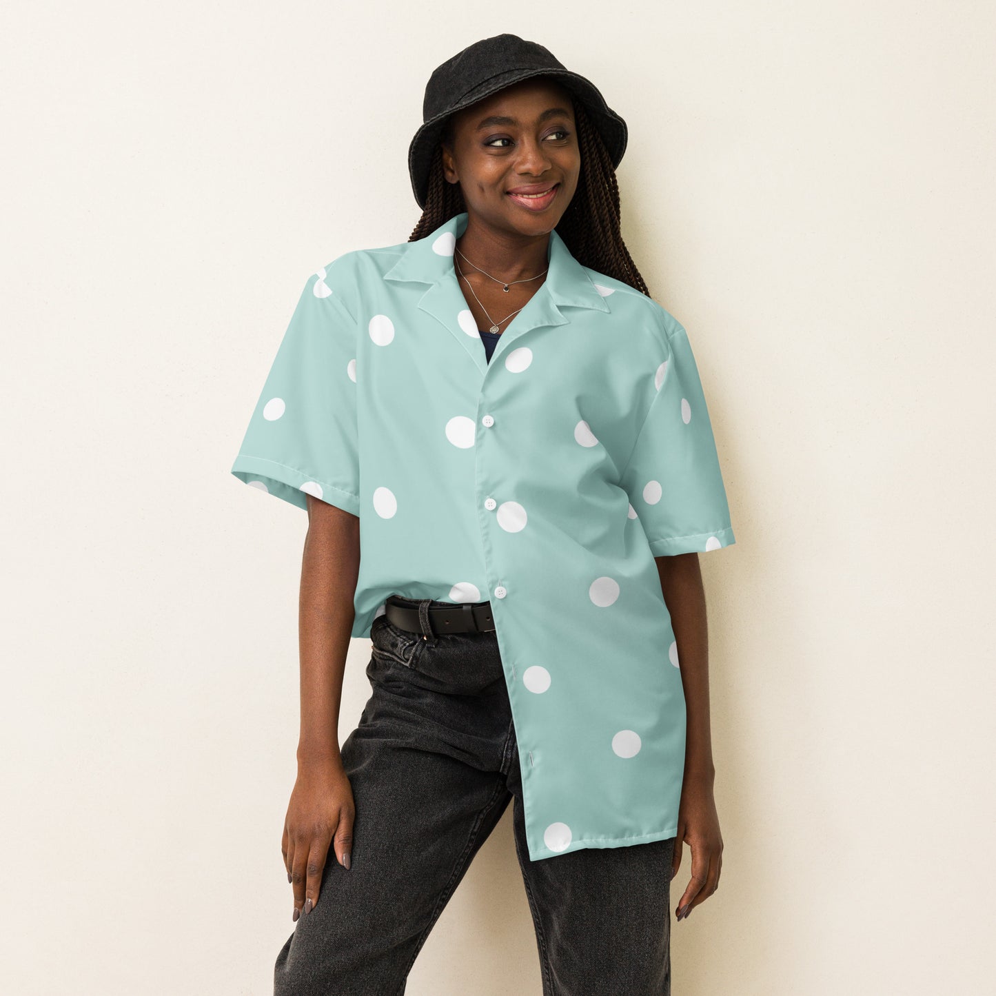 Sky Blue Unisex Button Shirt