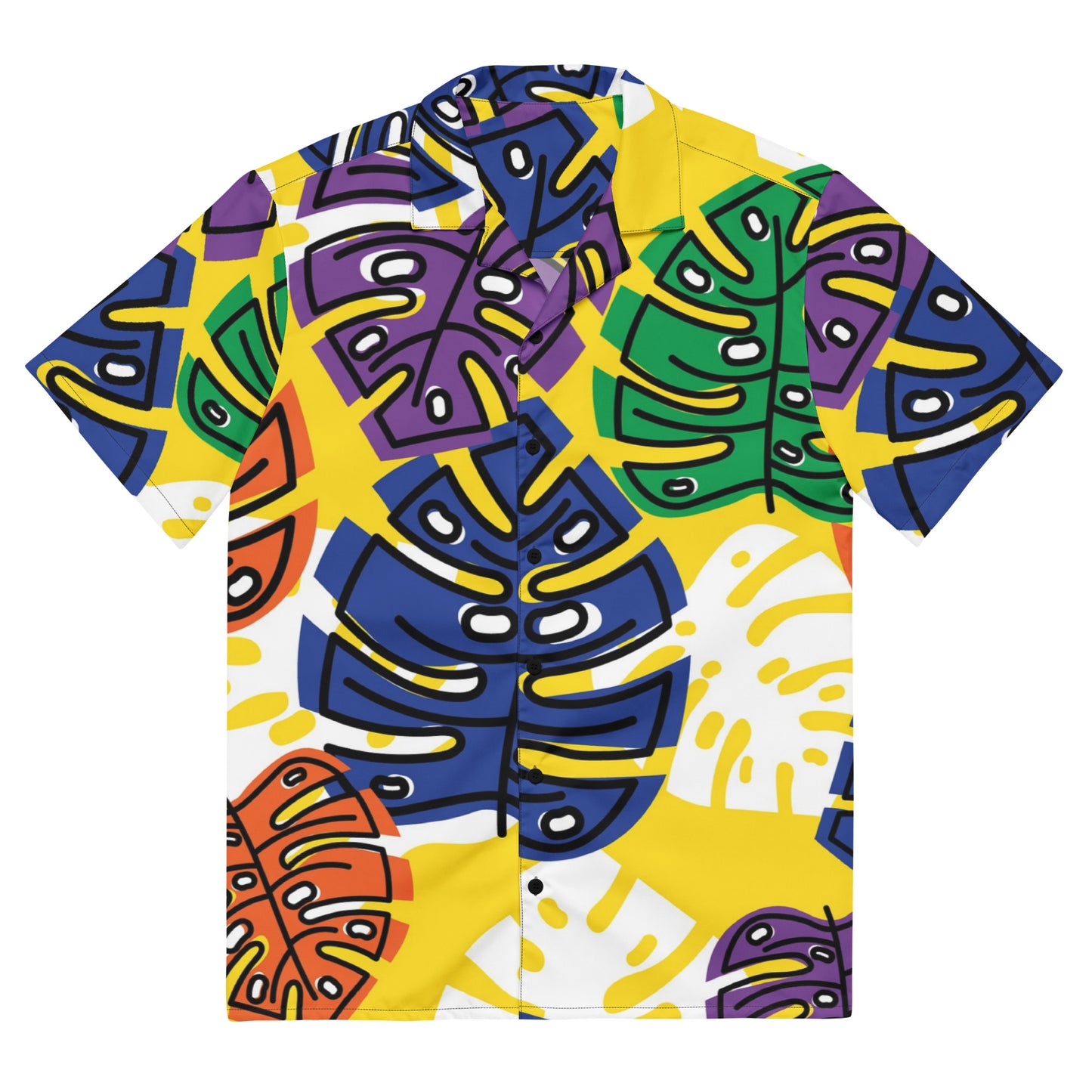 Tropical Print Unisex Button Shirt