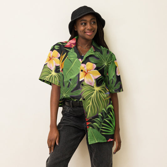 Hibiscus Unisex Button Shirt