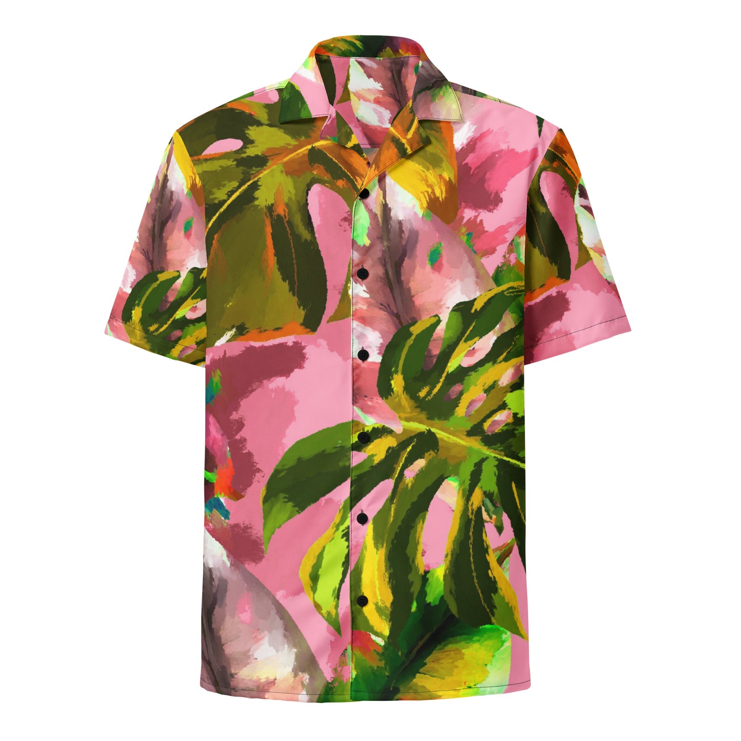 Tropical Pink Unisex Button Shirt