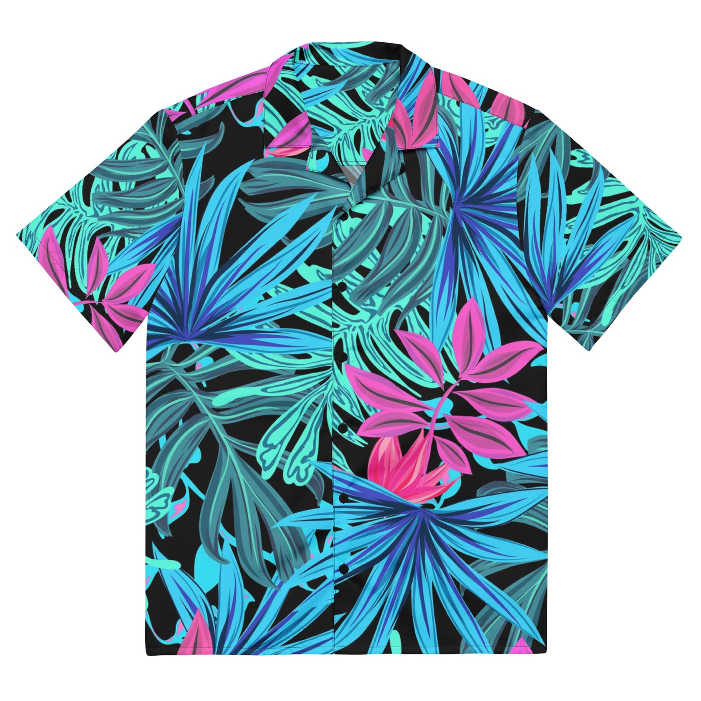 Tropical Leaves Unisex Button Shirt