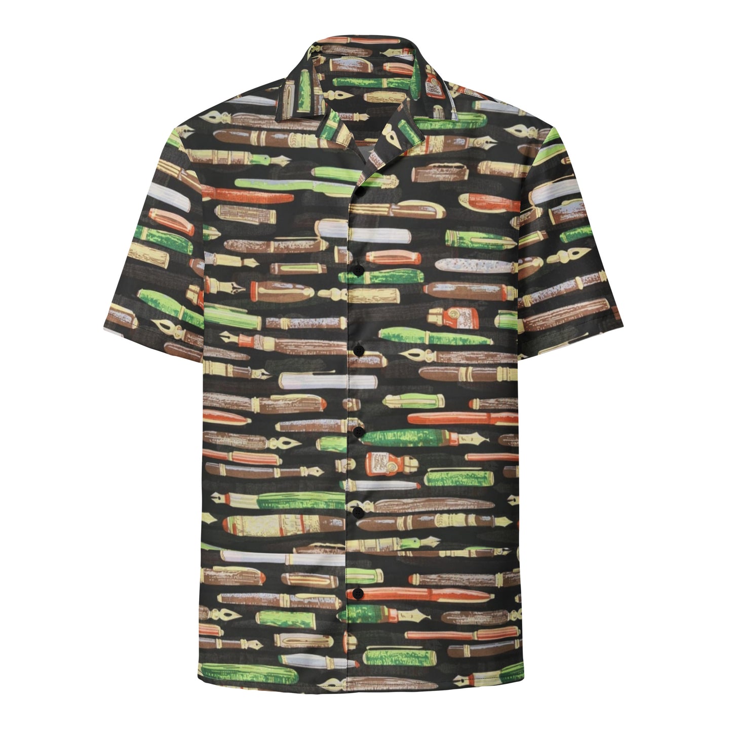 Green Pen Ankara Unisex Button Shirt