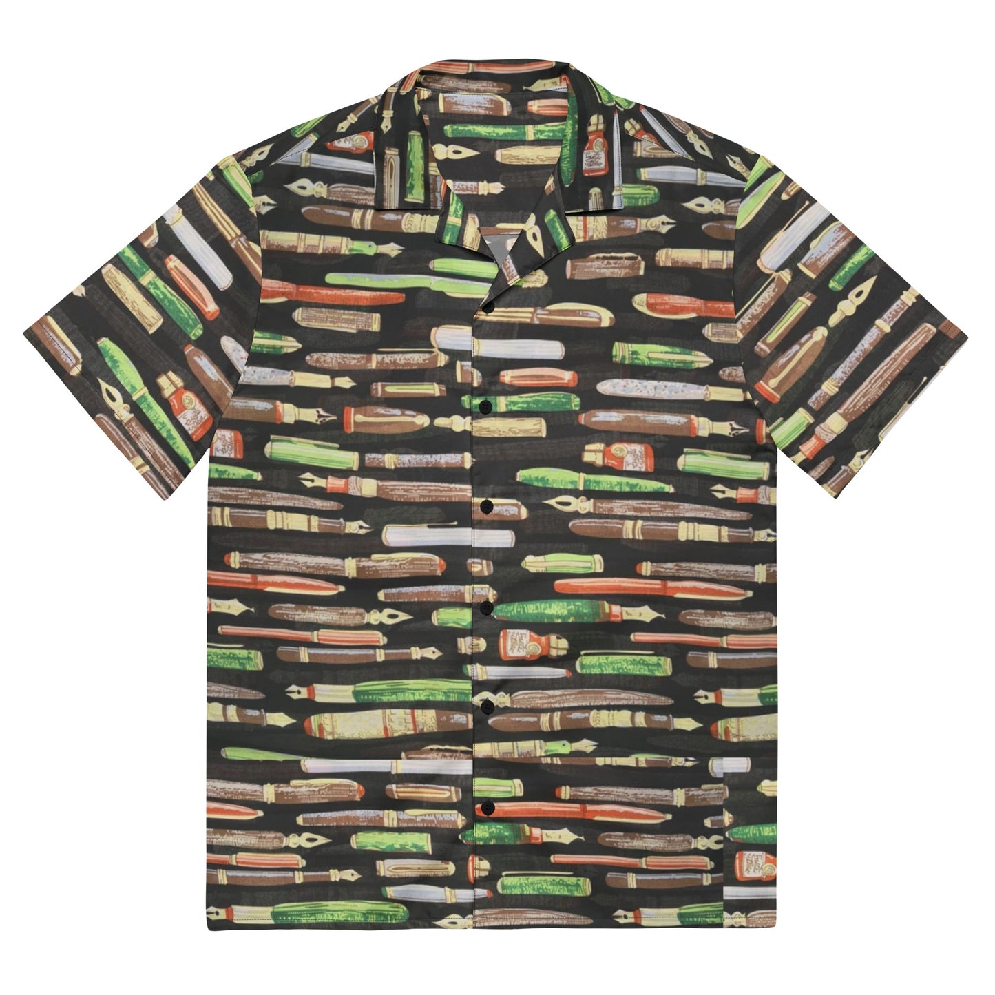 Green Pen Ankara Unisex Button Shirt