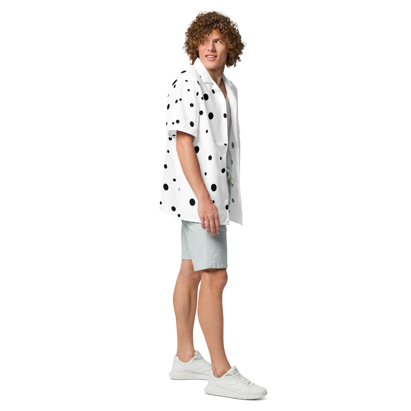 Scatter Polka Dots Unisex Button Shirt