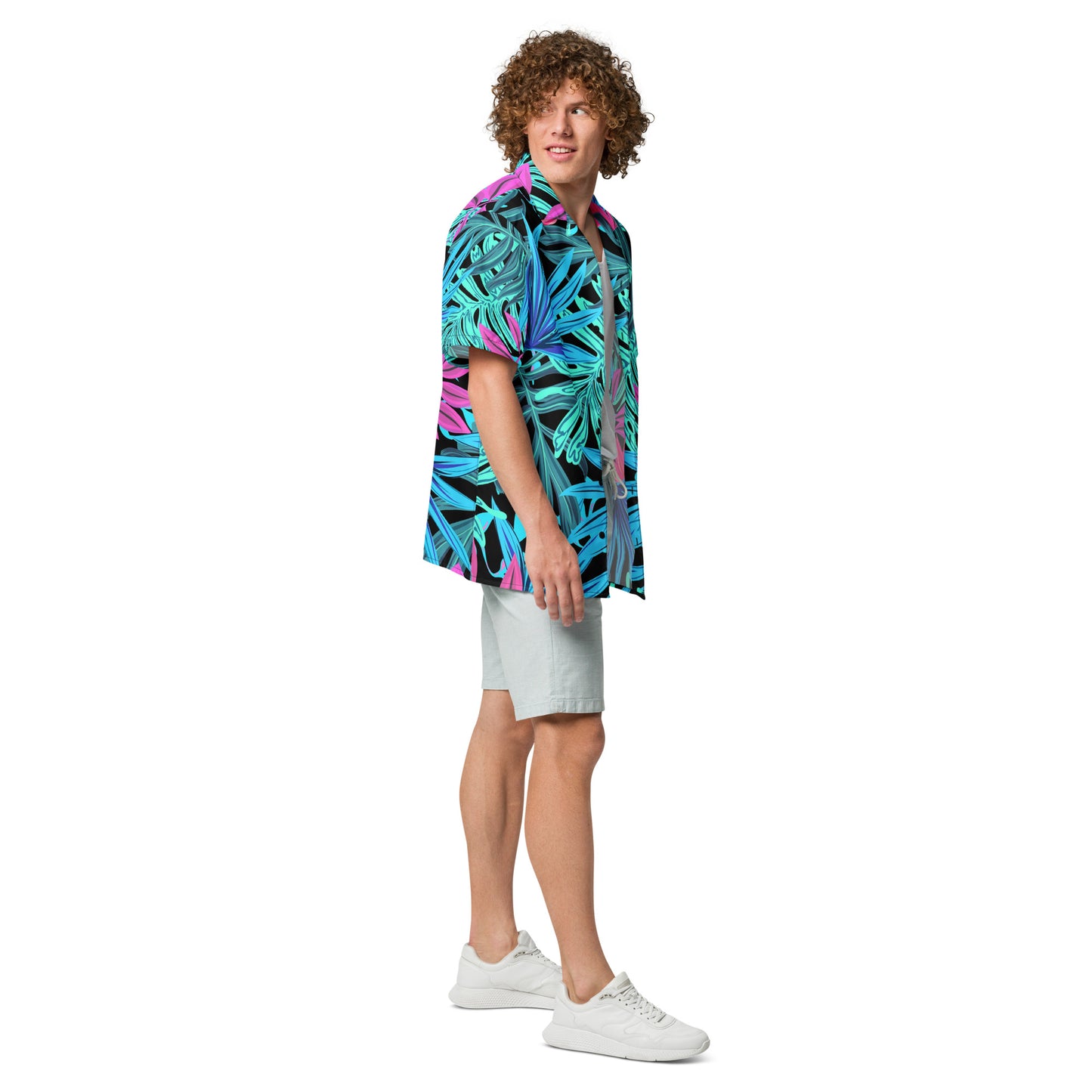 Tropical Leaves Unisex Button Shirt