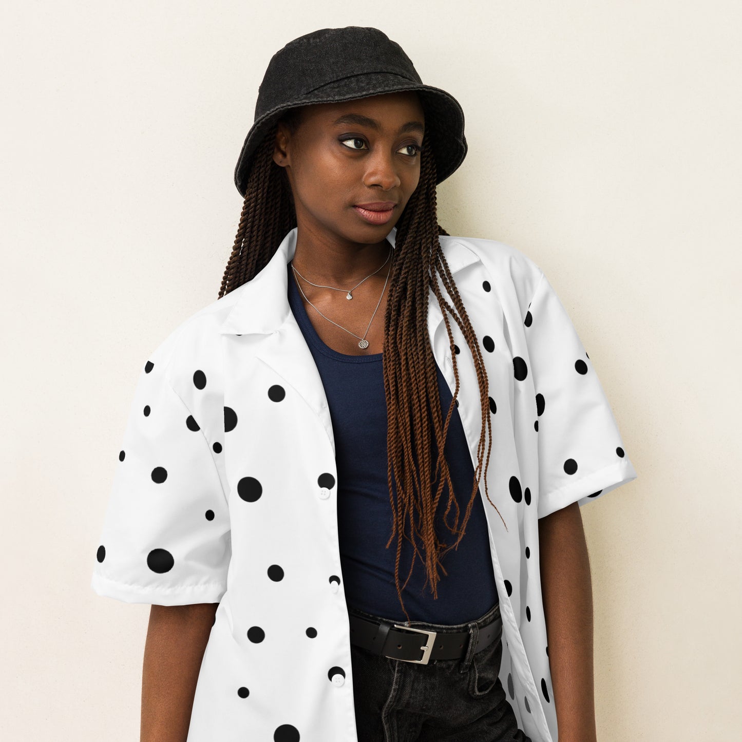 Scatter Polka Dots Unisex Button Shirt