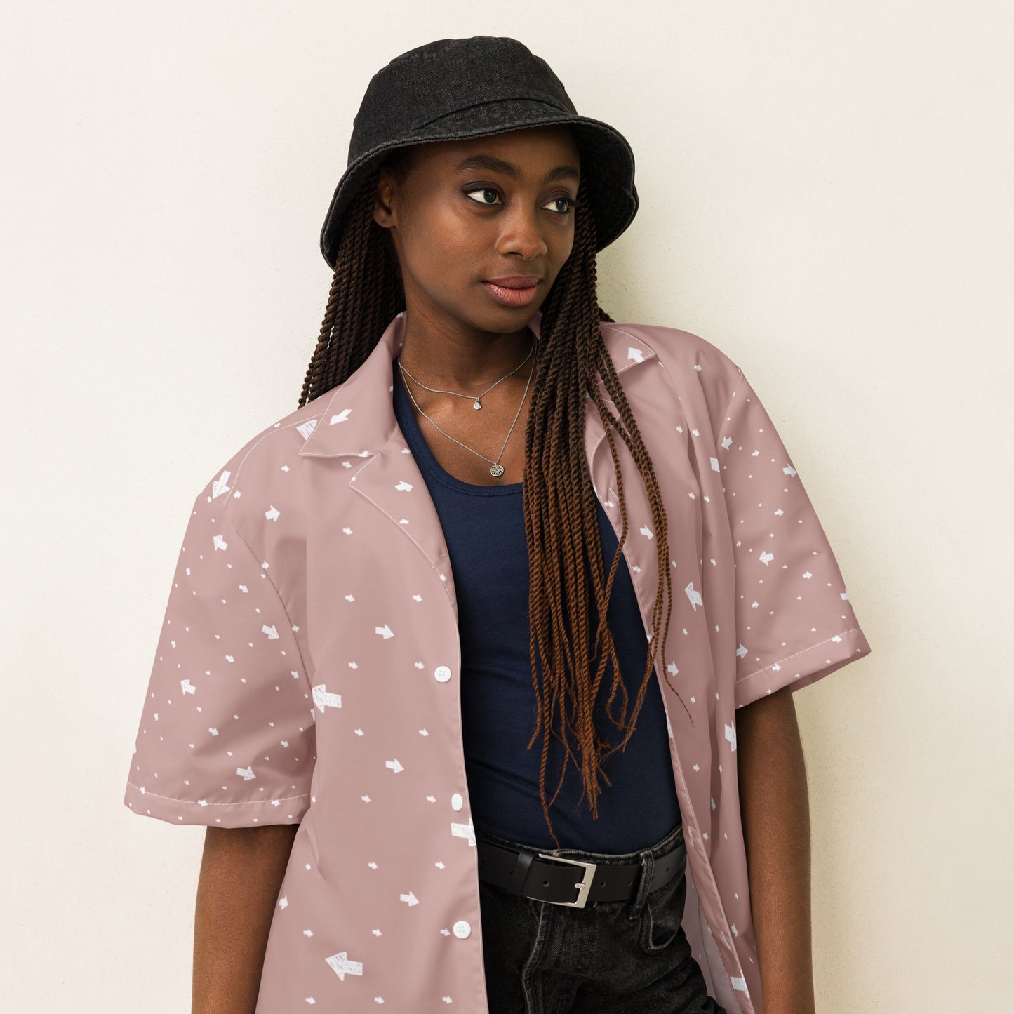 Mauve Pink Unisex Button Shirt