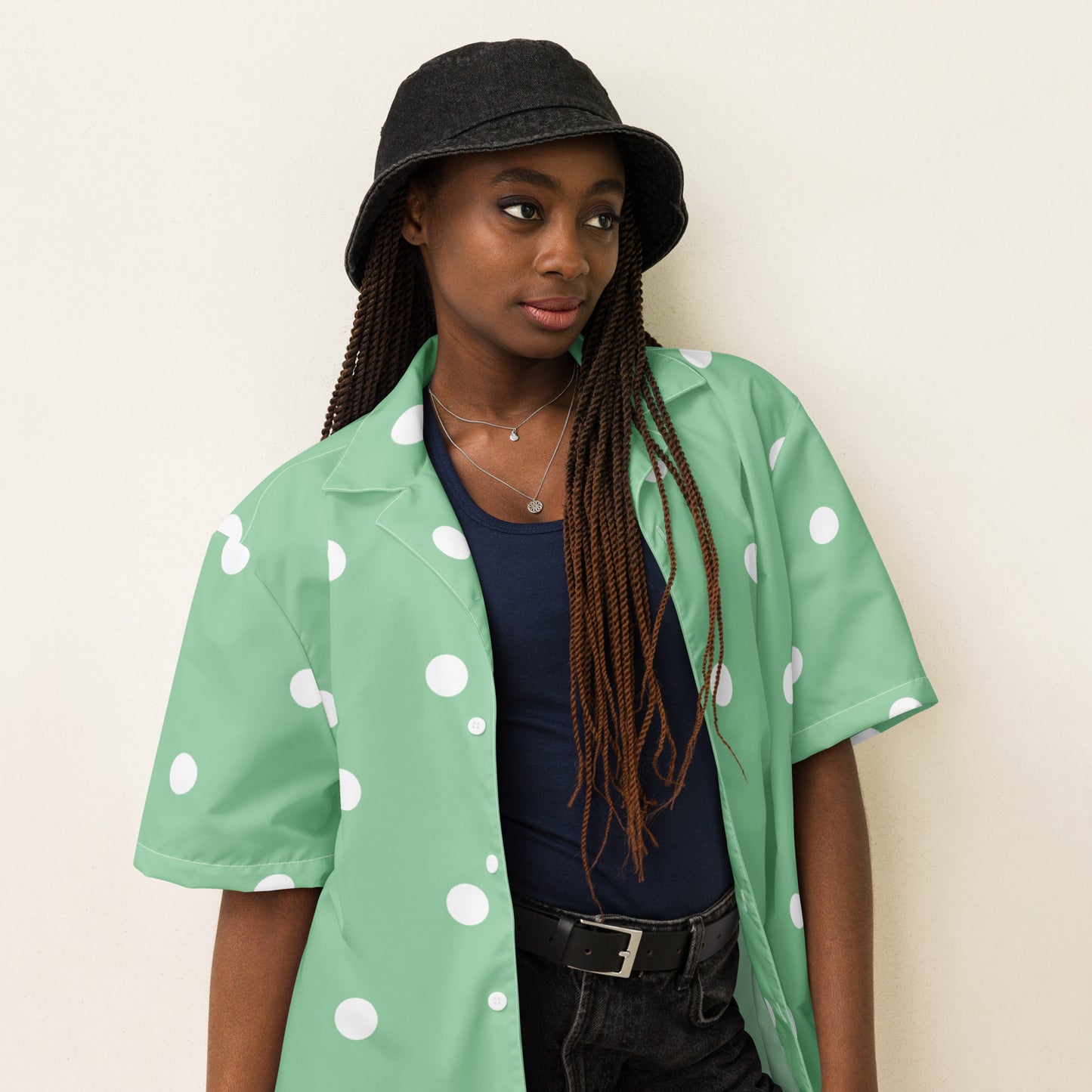 Mint Green Unisex Button Shirt