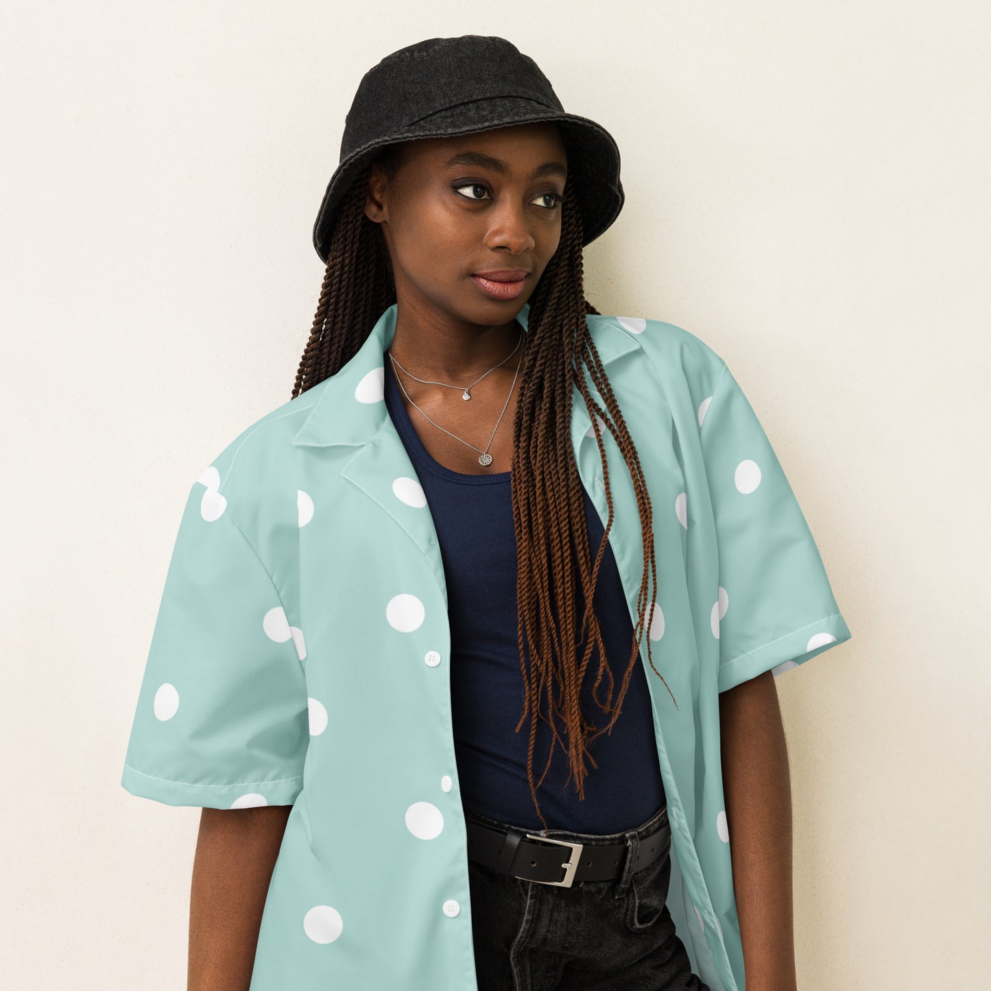 Sky Blue Unisex Button Shirt