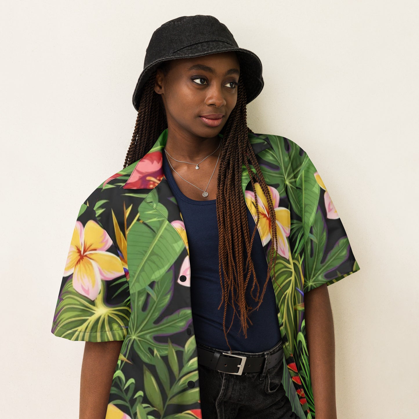 Hibiscus Unisex Button Shirt