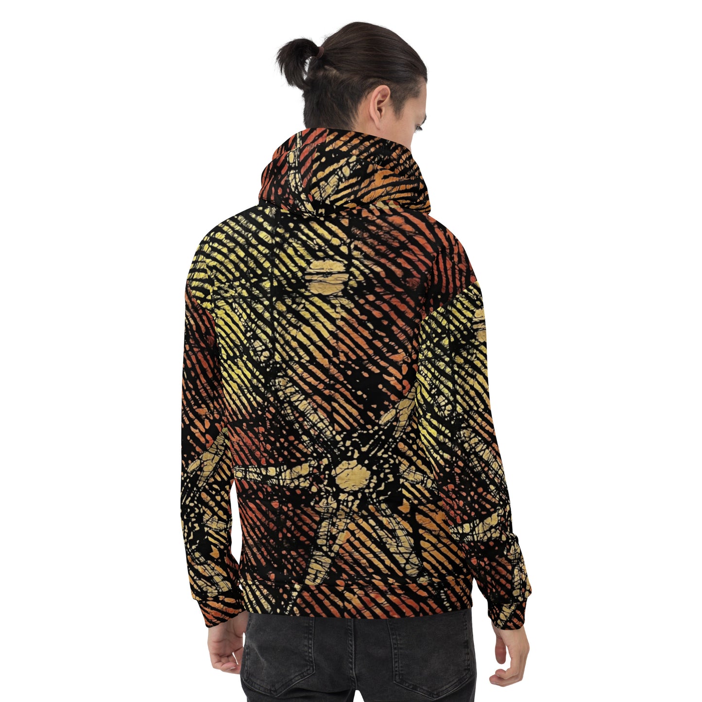 Yellow Orange Ankara Unisex Hoodie