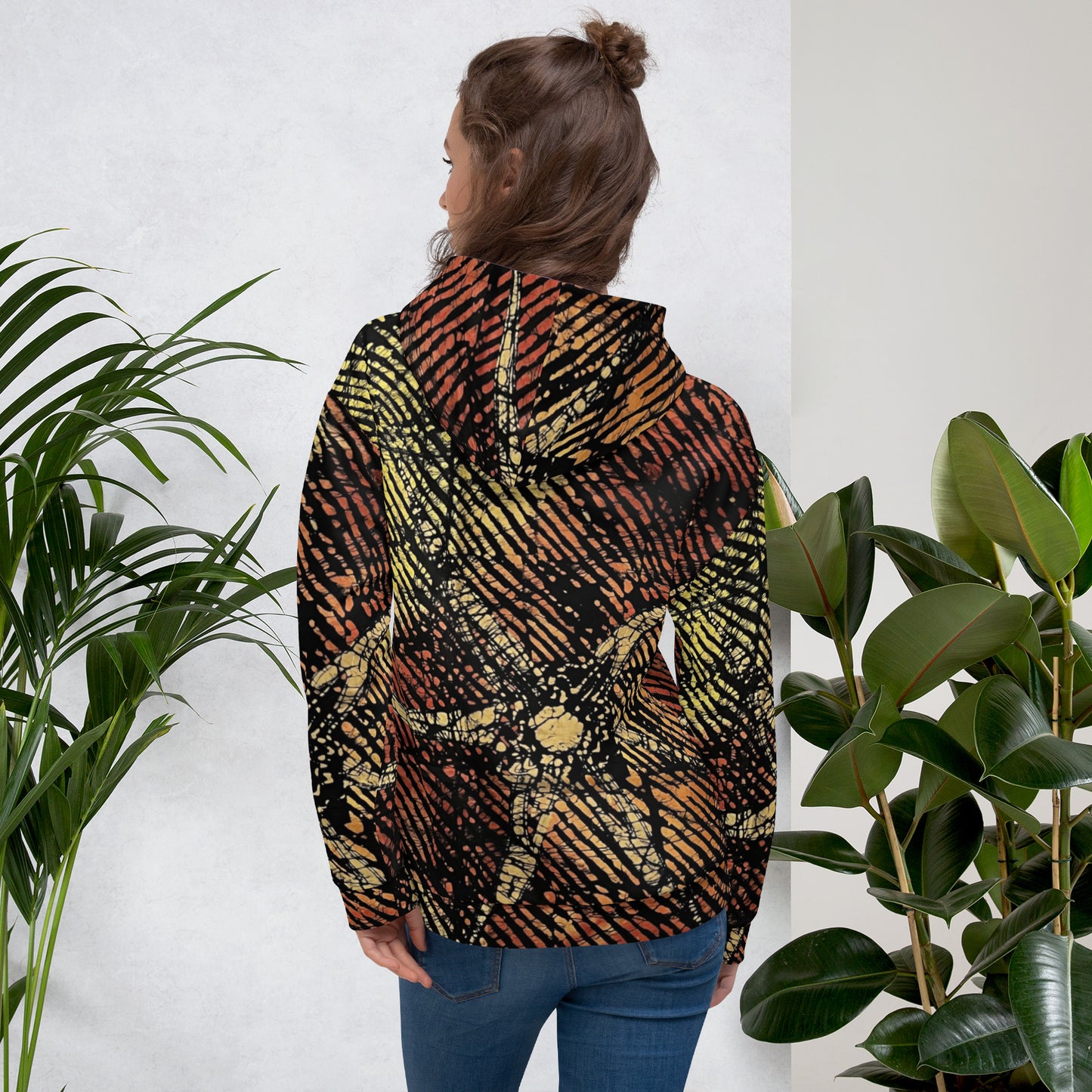 Yellow Orange Ankara Unisex Hoodie