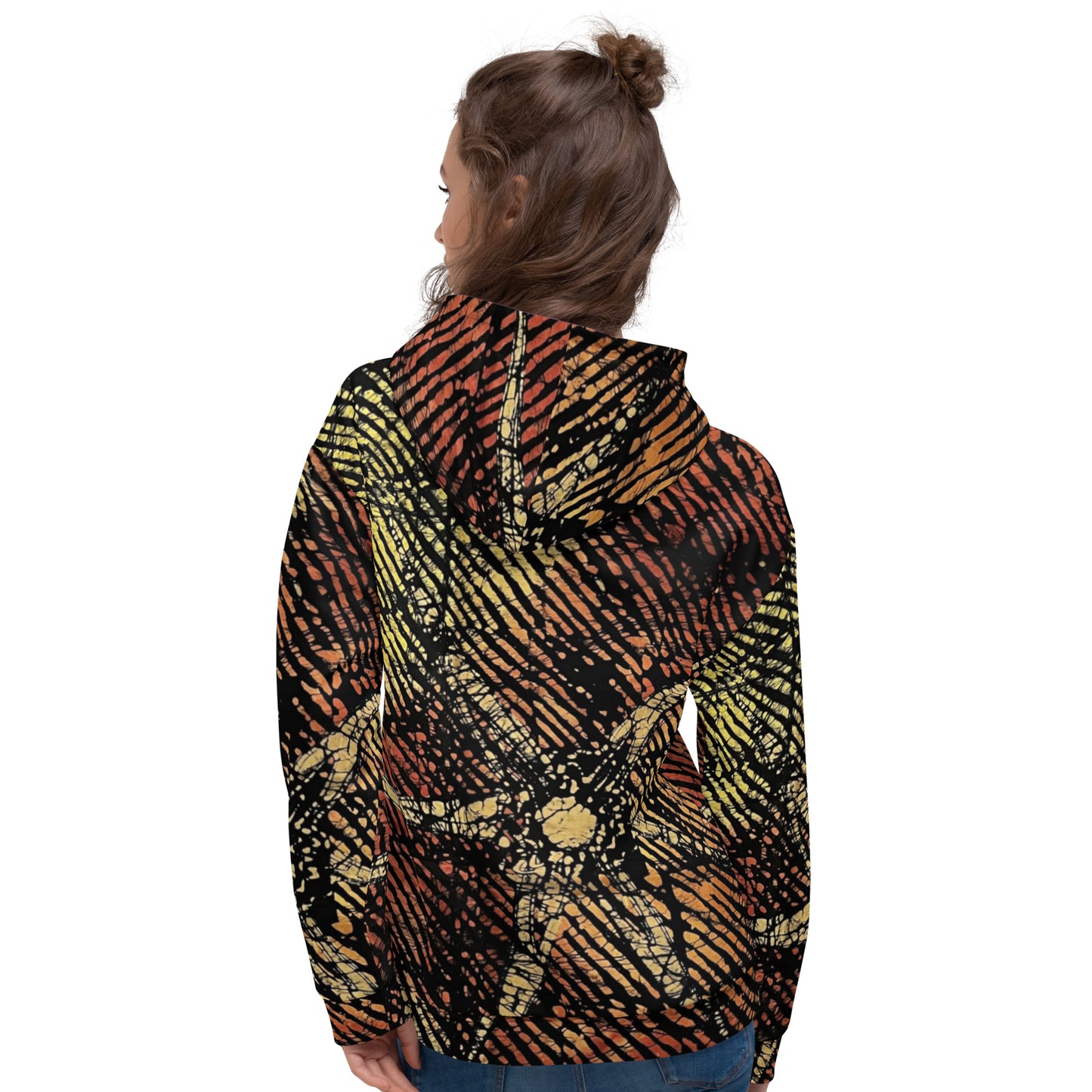 Yellow Orange Ankara Unisex Hoodie