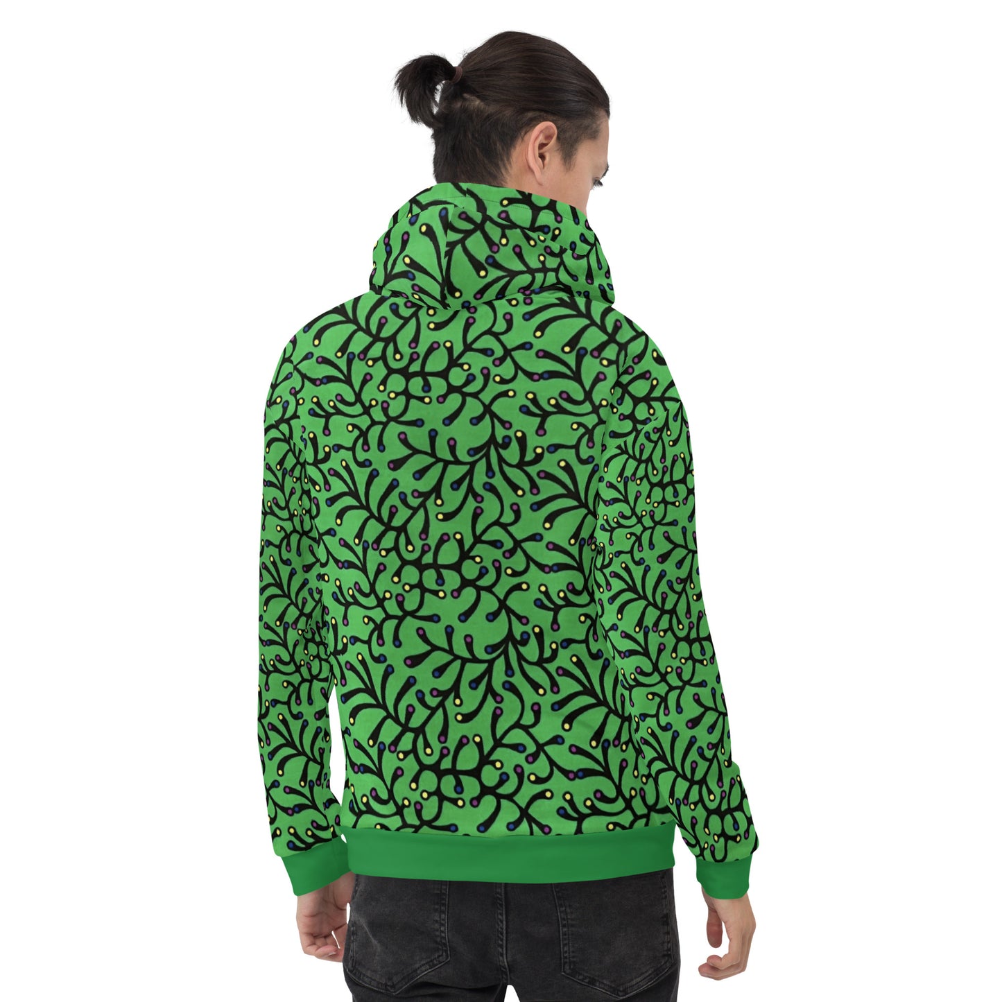 Green Dotted Ankara Unisex Hoodie