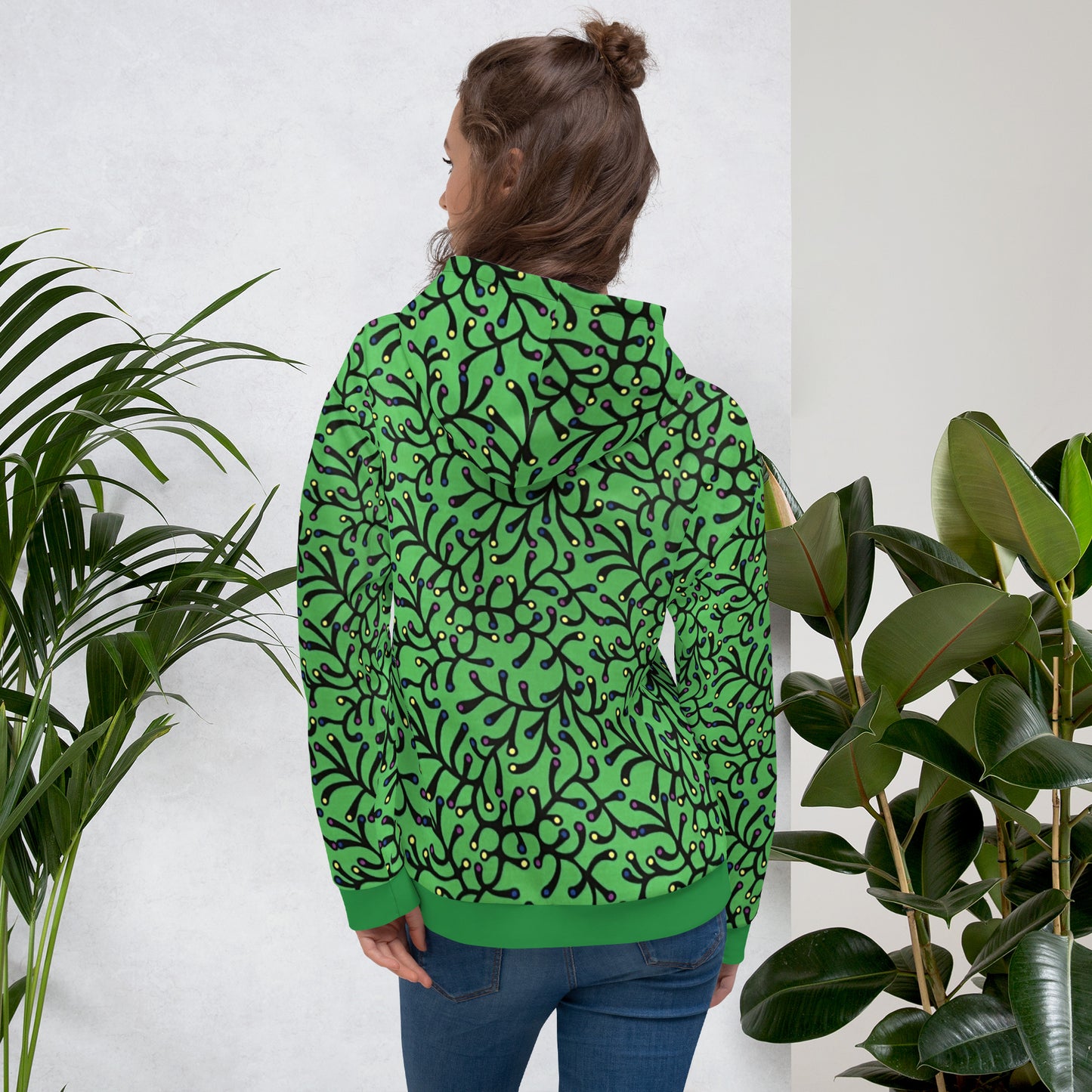 Green Dotted Ankara Unisex Hoodie