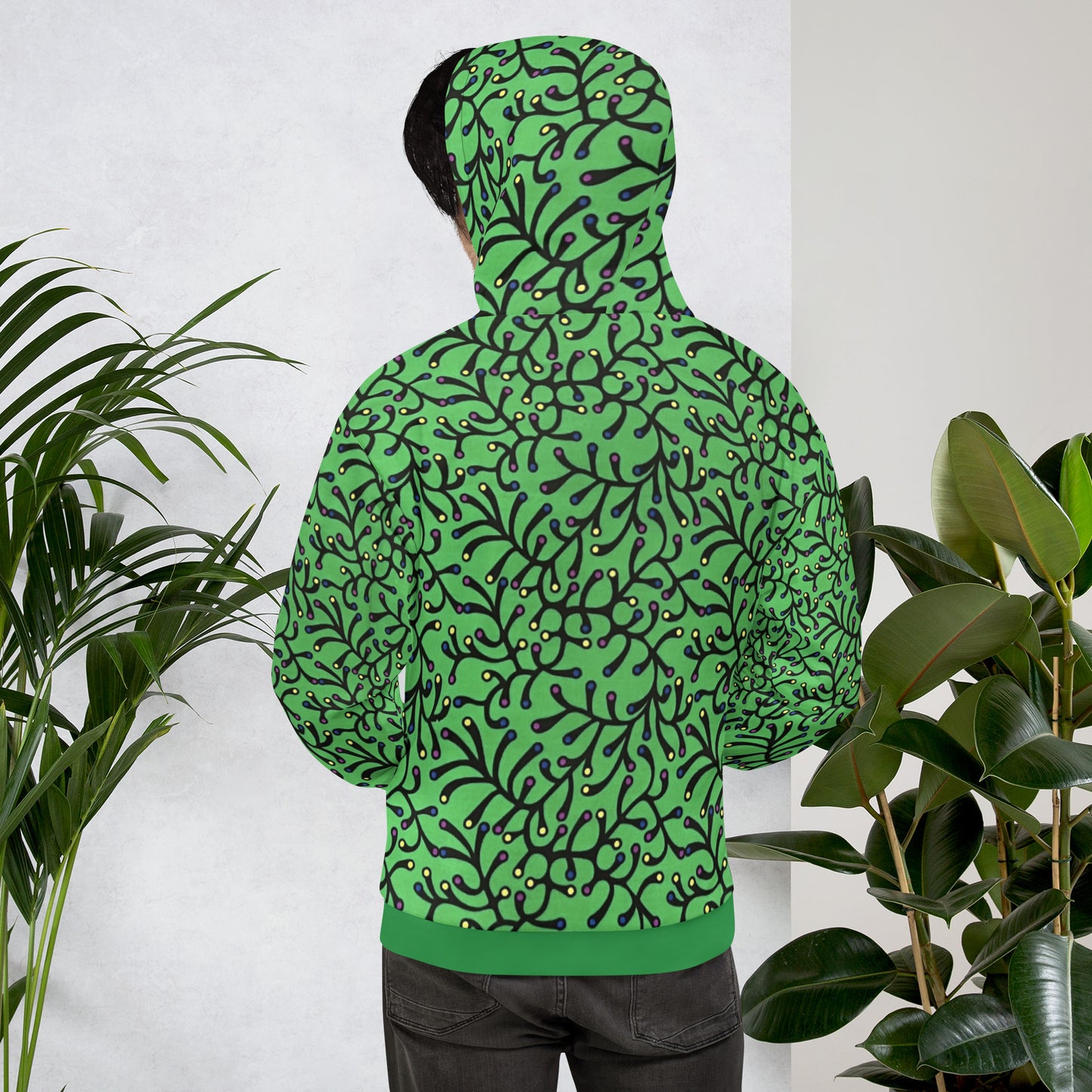 Green Dotted Ankara Unisex Hoodie