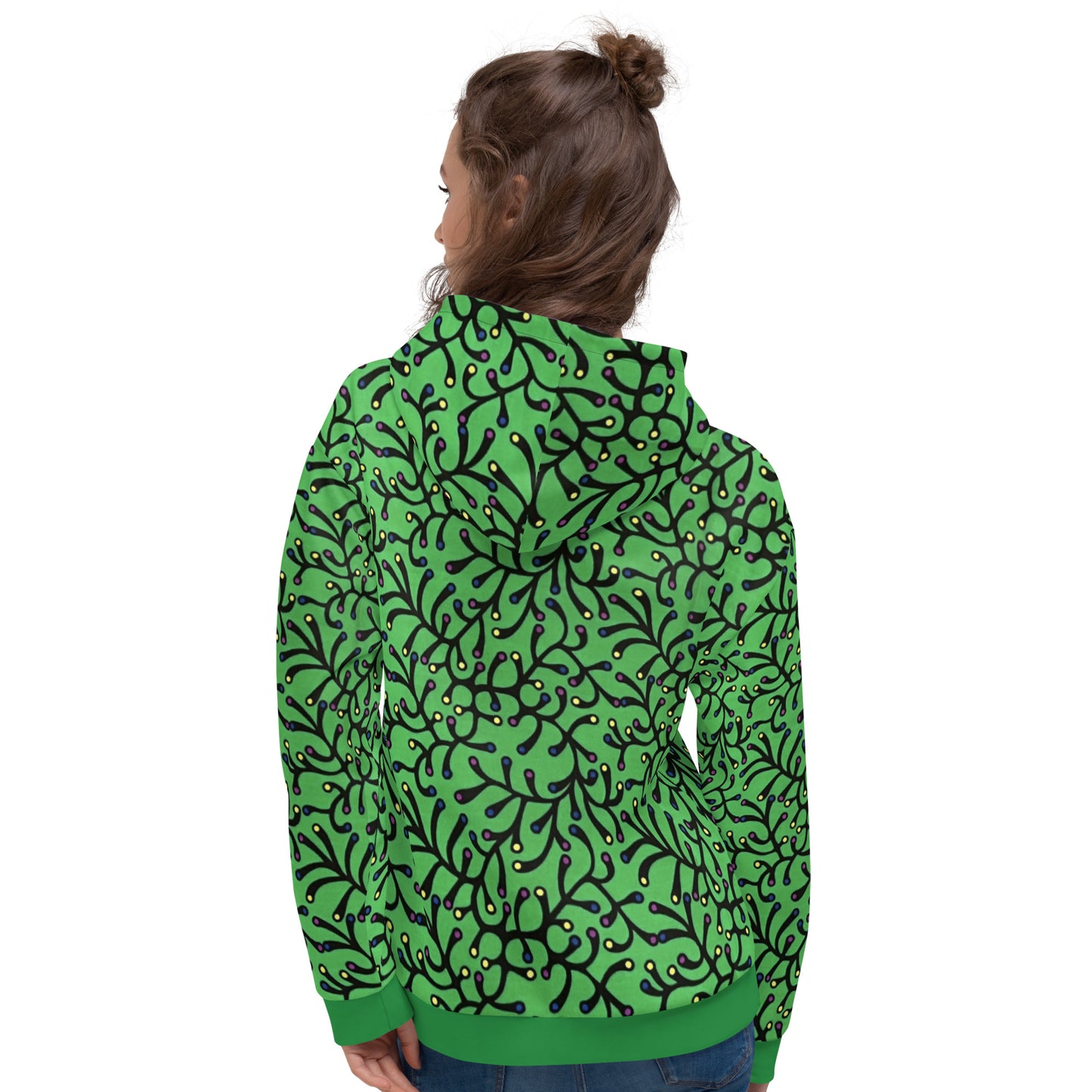 Green Dotted Ankara Unisex Hoodie