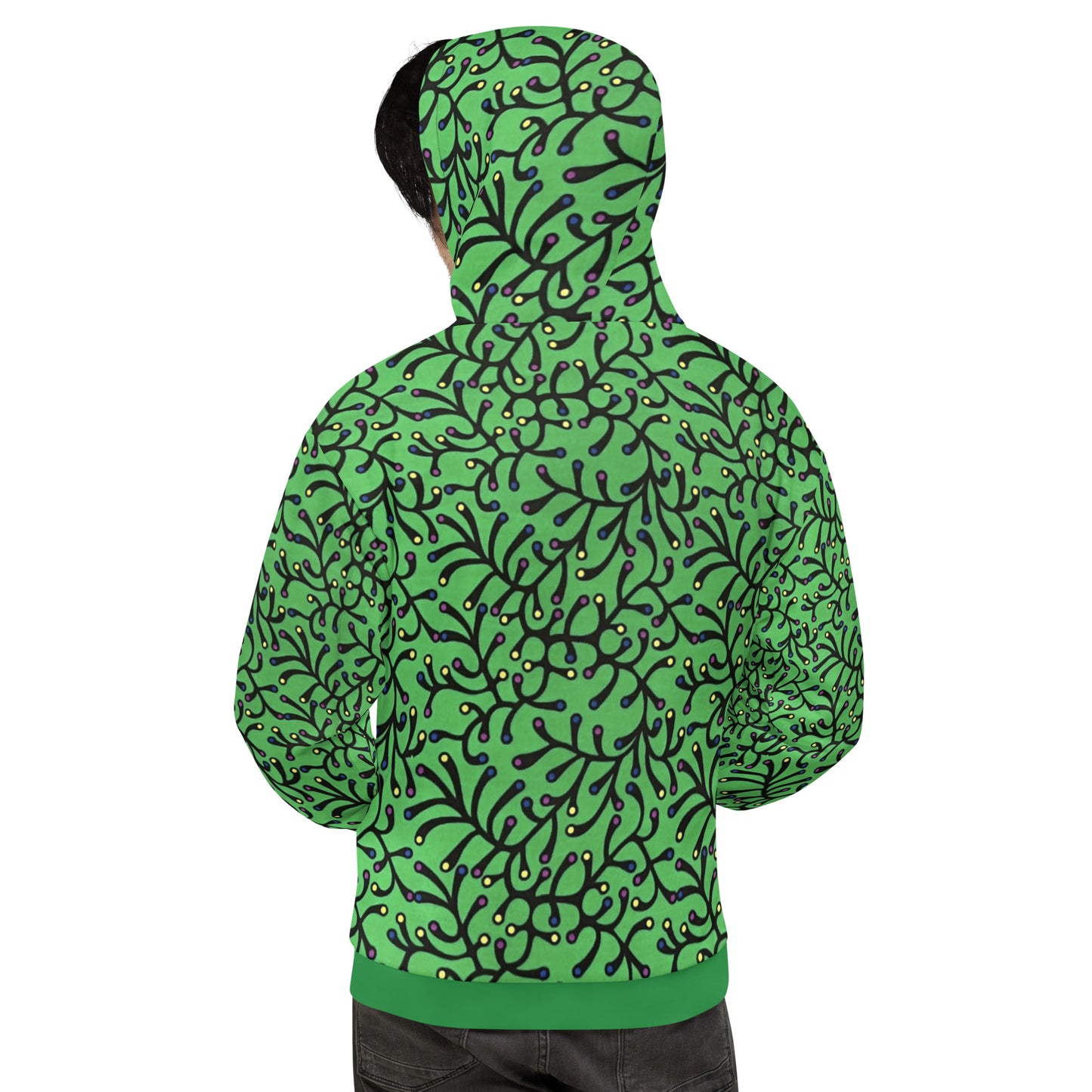 Green Dotted Ankara Unisex Hoodie