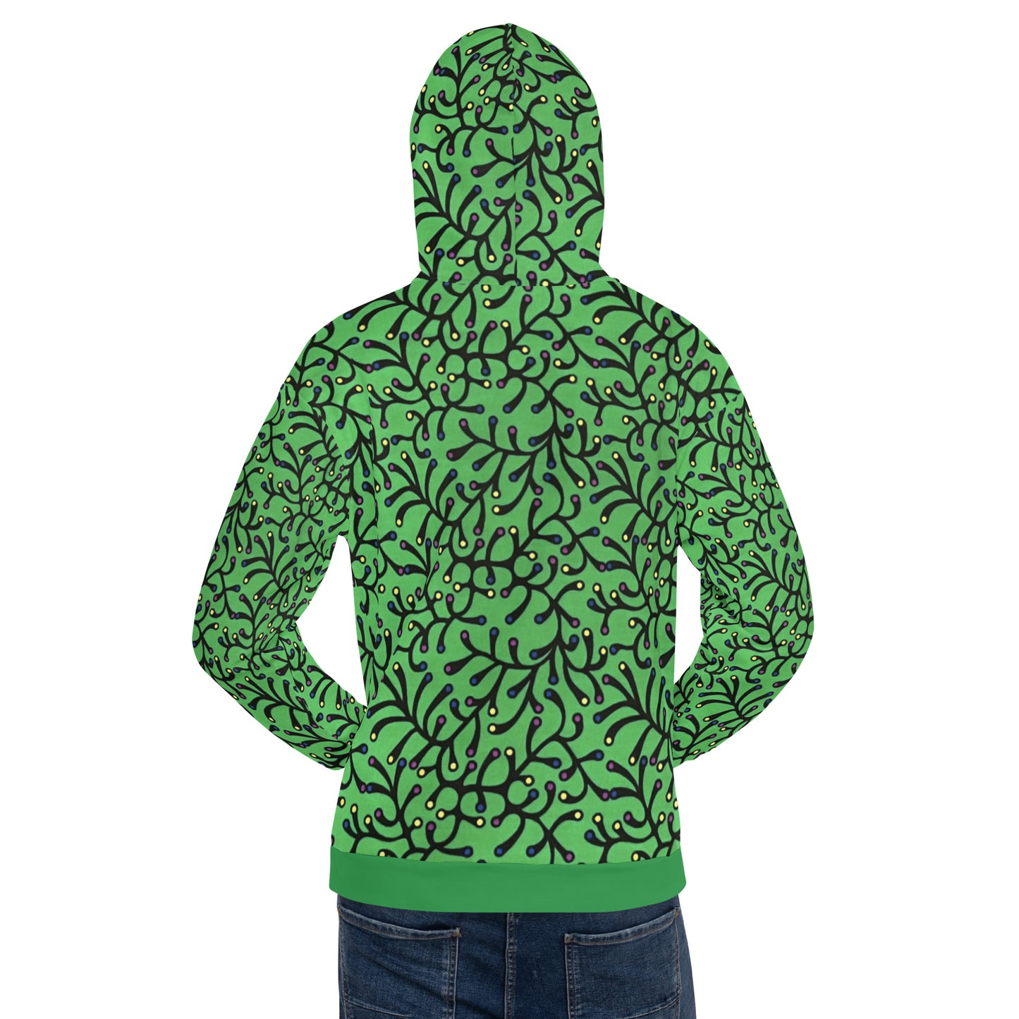 Green Dotted Ankara Unisex Hoodie