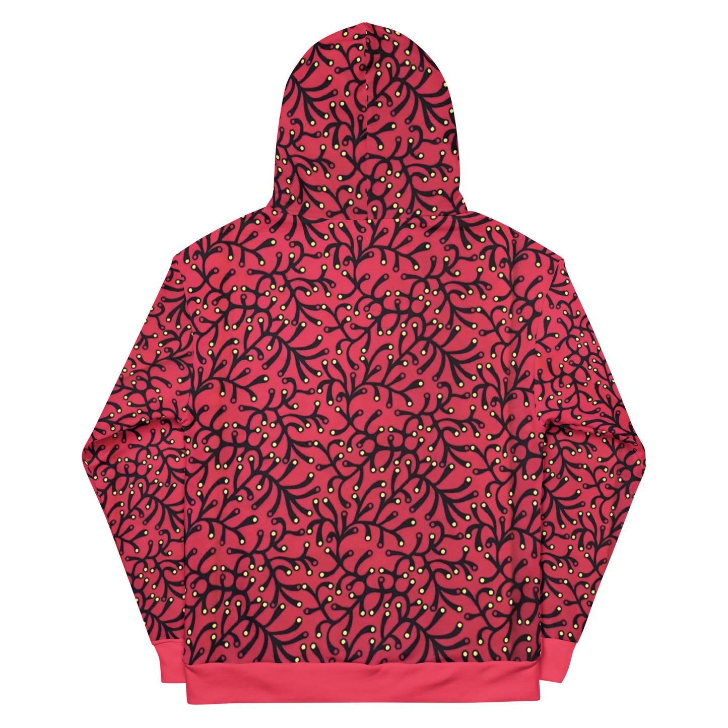 Red Dotted Ankara Unisex Hoodie